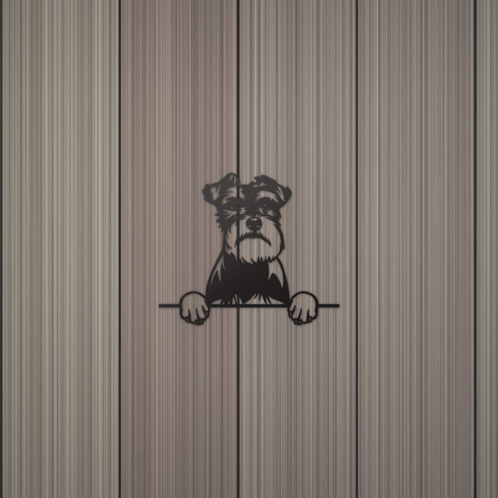 Schnauzer Dog Lover Gift Metal Dog Sign — detail view