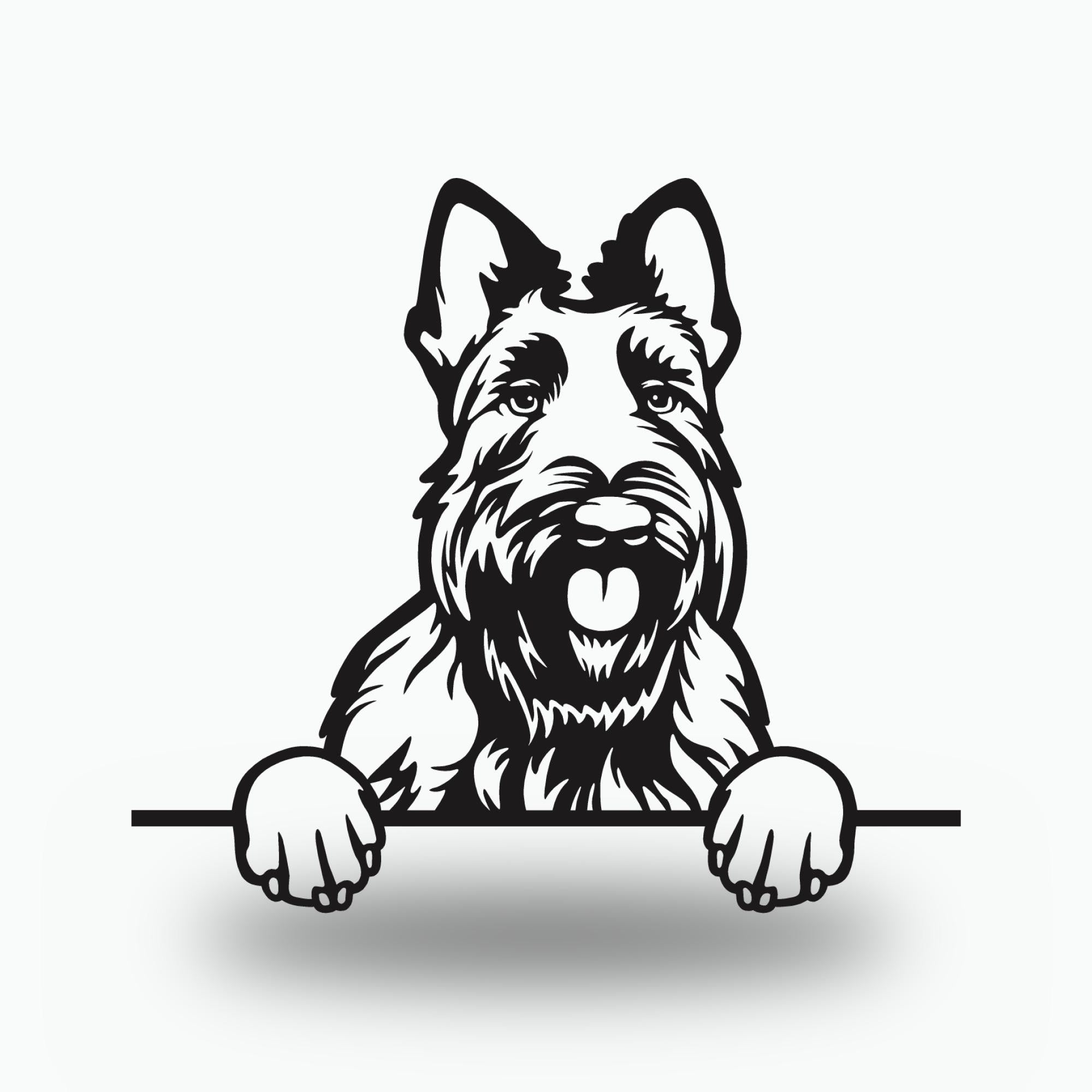 Scottish Terrier Dog Lover Gift Metal Dog Sign — front view on white background