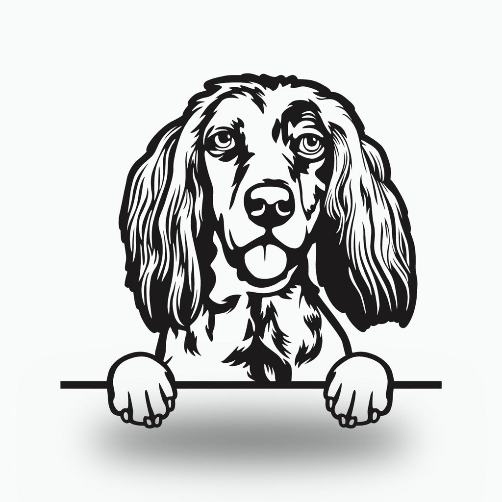English Setter Dog Lover Gift Metal Dog Sign — front view on white background