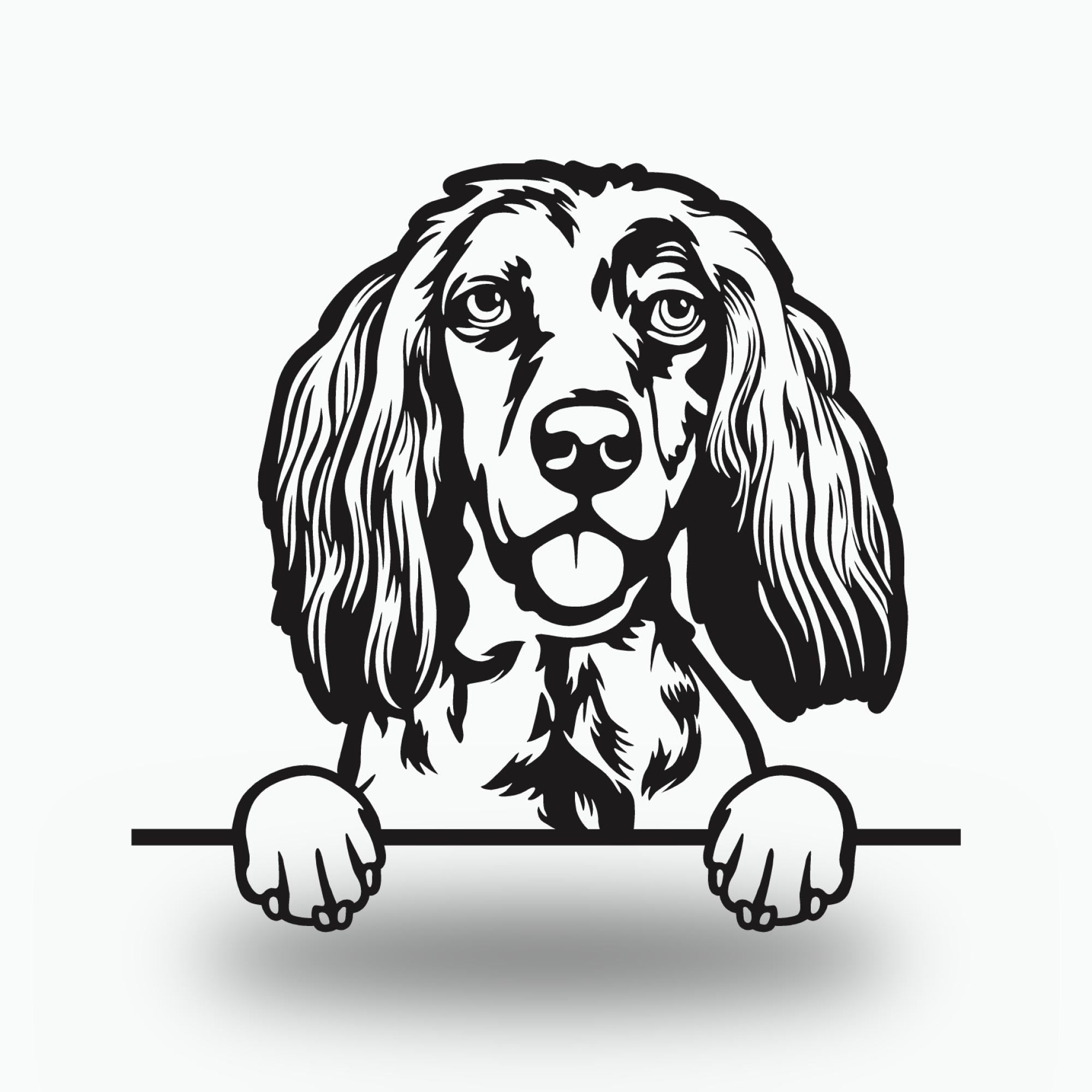 English Setter Dog Lover Gift Metal Dog Sign — front view on white background