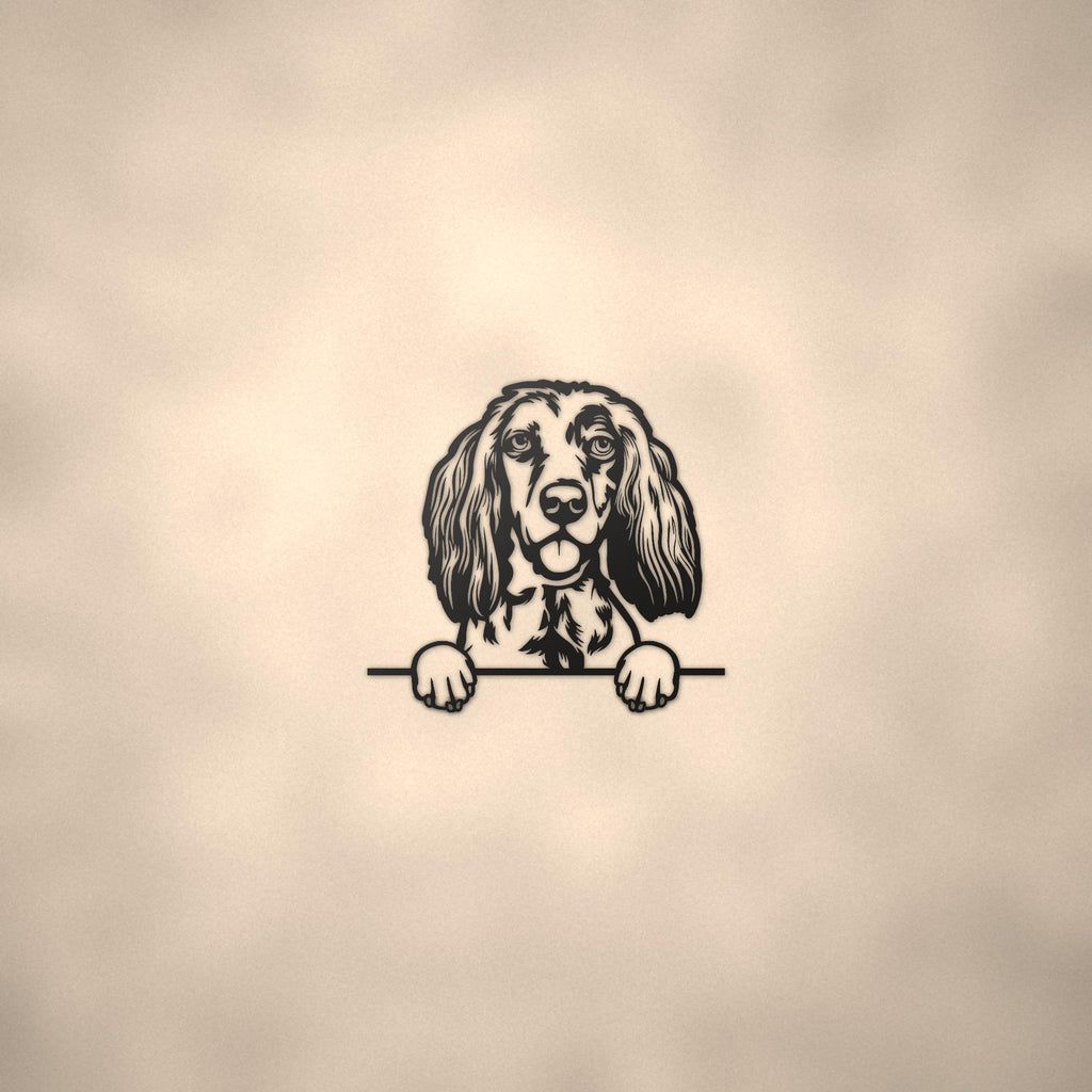 English Setter Dog Lover Gift Metal Dog Sign — lifestyle setting