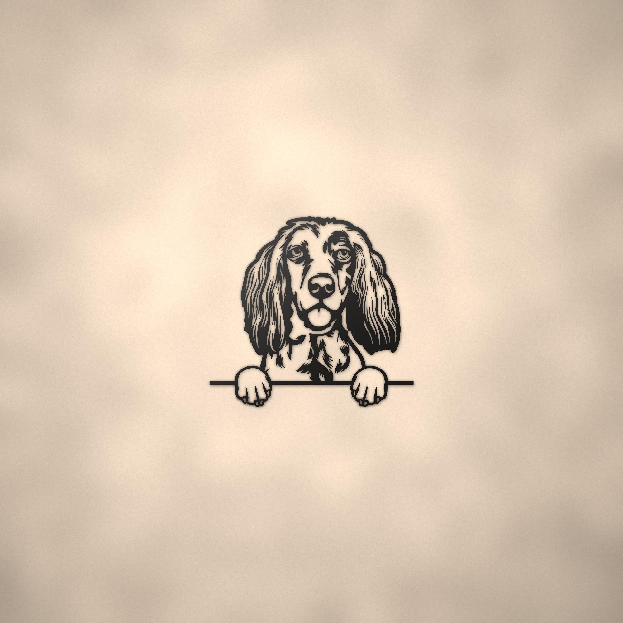 English Setter Dog Lover Gift Metal Dog Sign — lifestyle setting