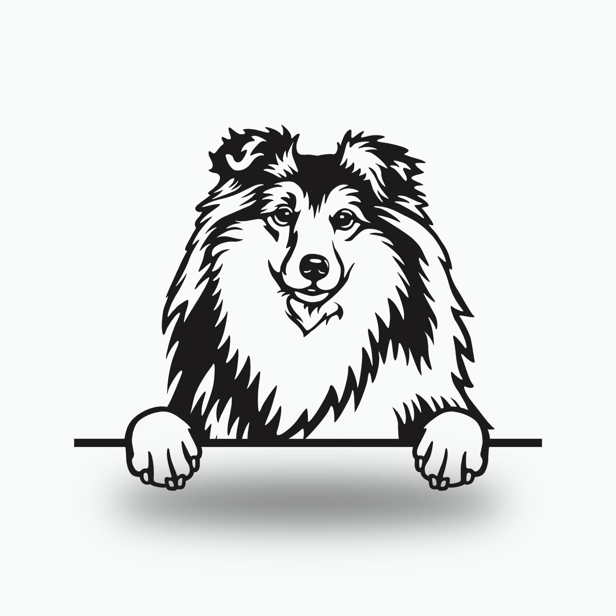Shetland Sheepdog Dog Lover Gift Metal Dog Sign — front view on white background