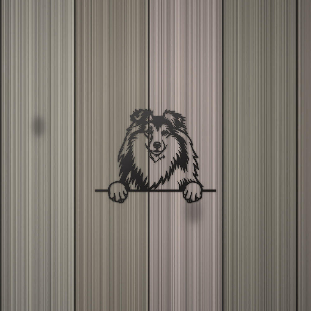 Shetland Sheepdog Dog Lover Gift Metal Dog Sign — detail view