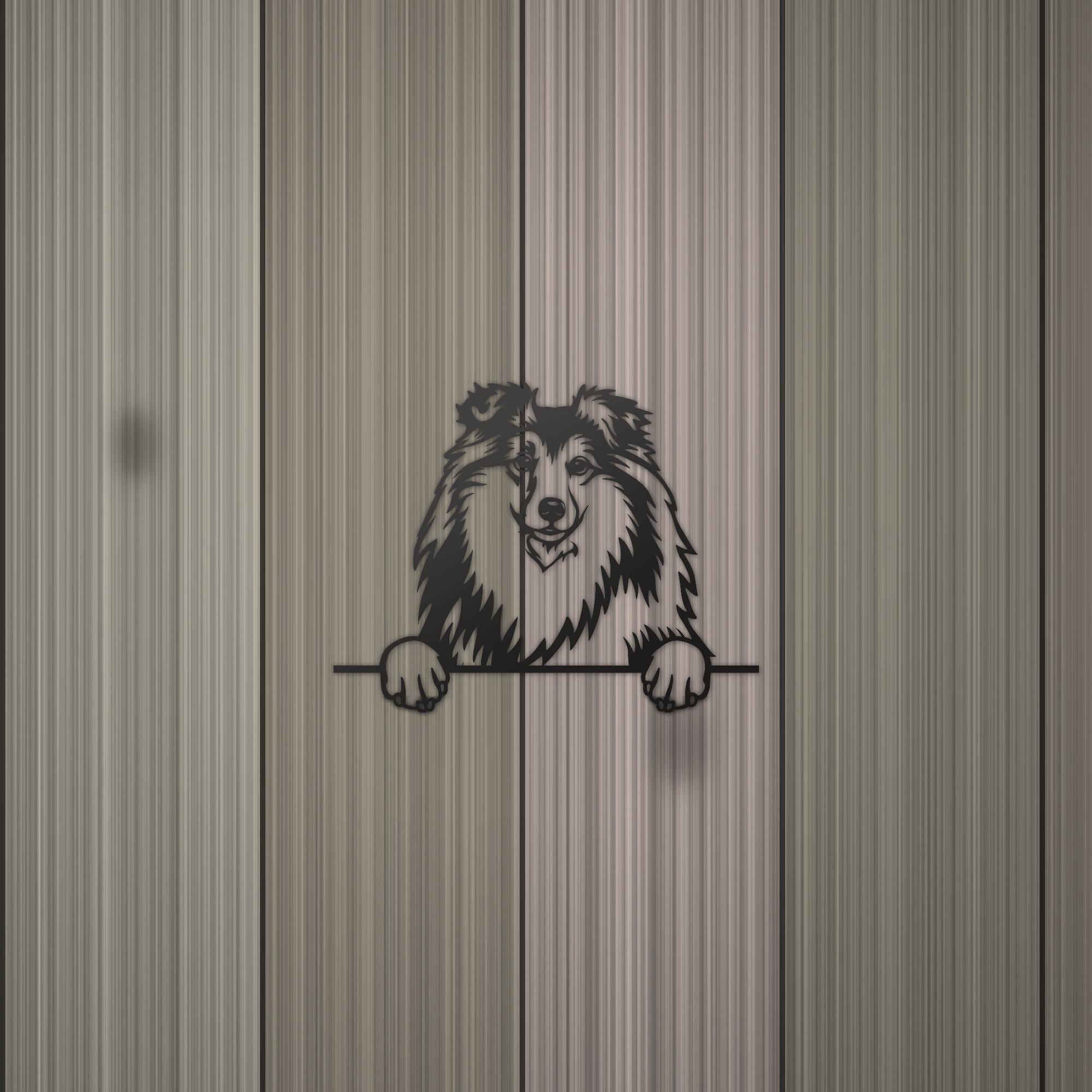 Shetland Sheepdog Dog Lover Gift Metal Dog Sign — detail view