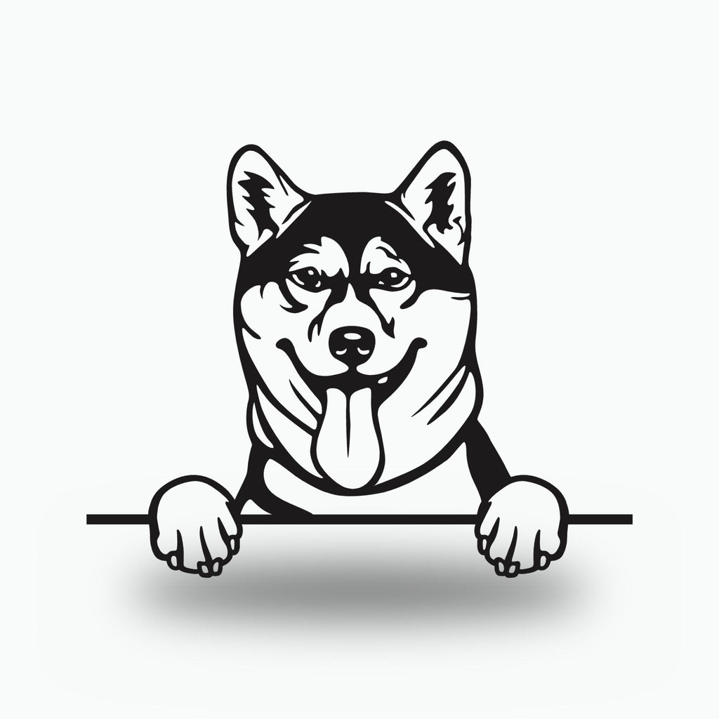 Shiba Inu Dog Lover Gift Metal Dog Sign — front view on white background