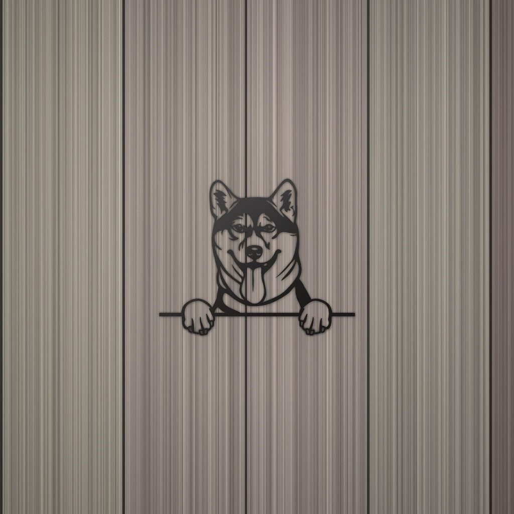 Shiba Inu Dog Lover Gift Metal Dog Sign — detail view