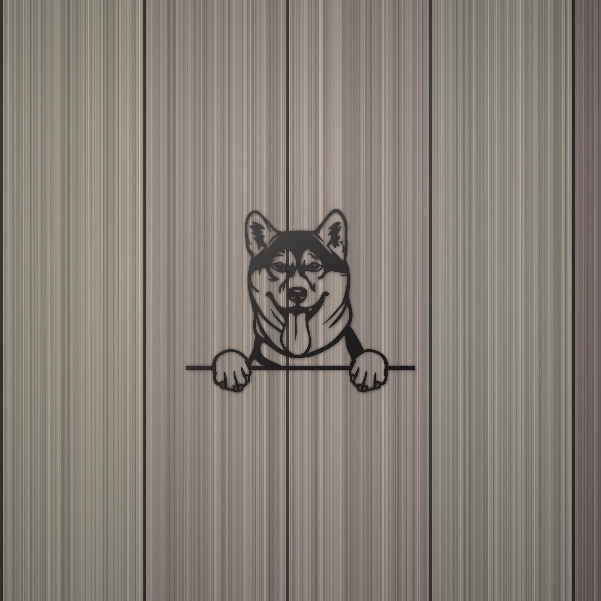 Shiba Inu Dog Lover Gift Metal Dog Sign — detail view