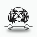 Shih Tzu Dog Lover Gift Metal Dog Sign — front view on white background