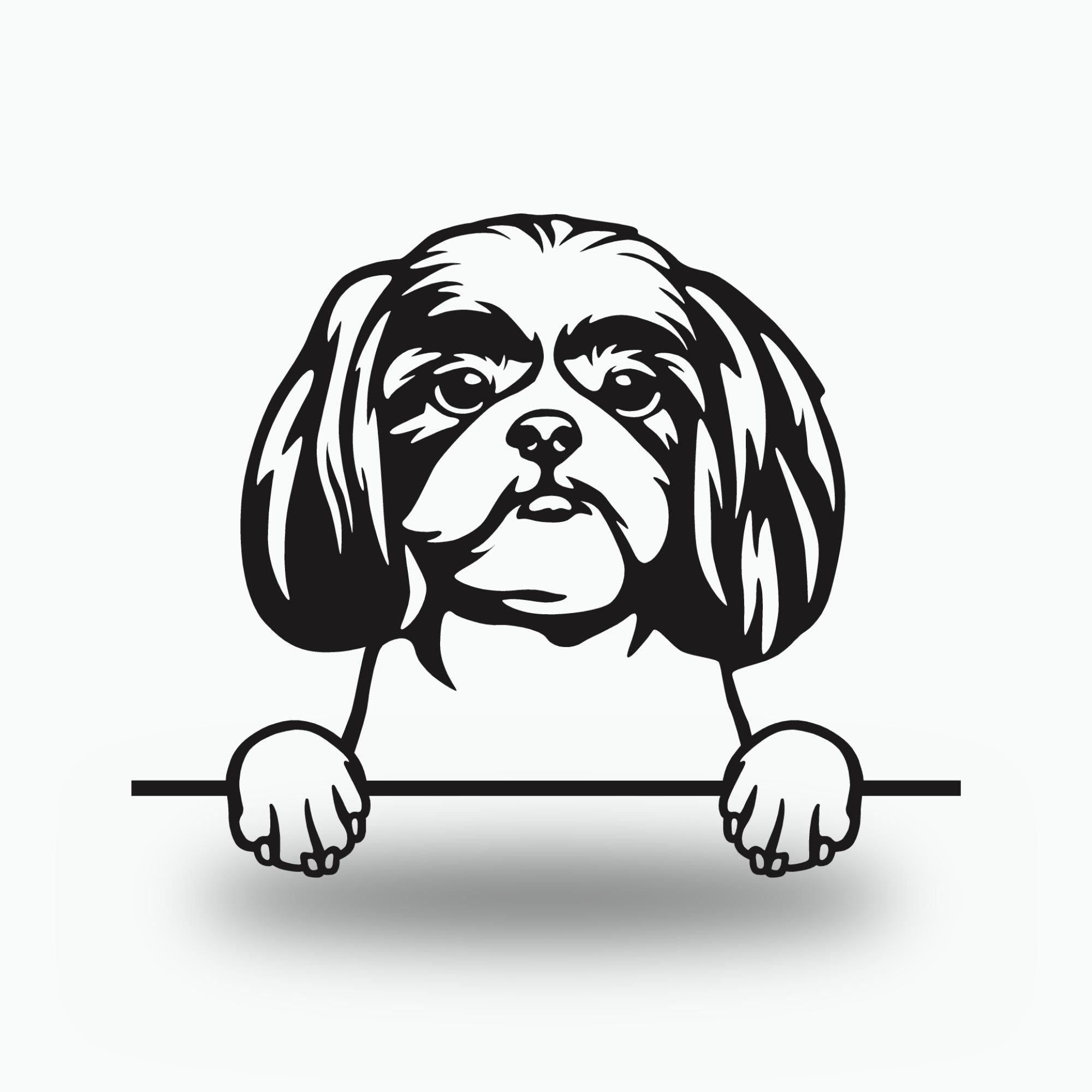 Shih Tzu Dog Lover Gift Metal Dog Sign — front view on white background