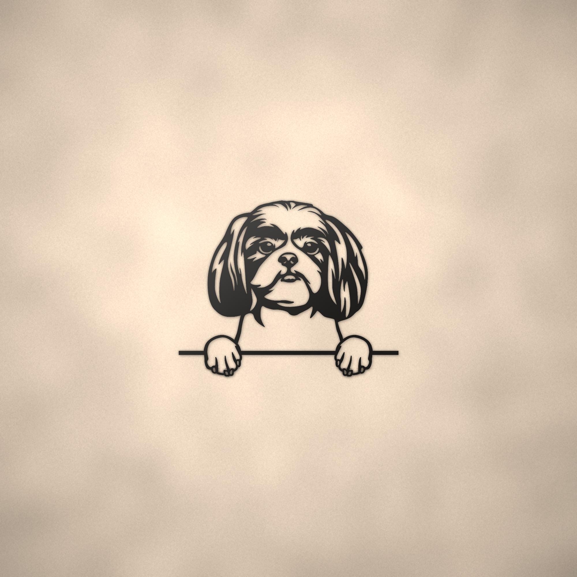 Shih Tzu Dog Lover Gift Metal Dog Sign — lifestyle setting