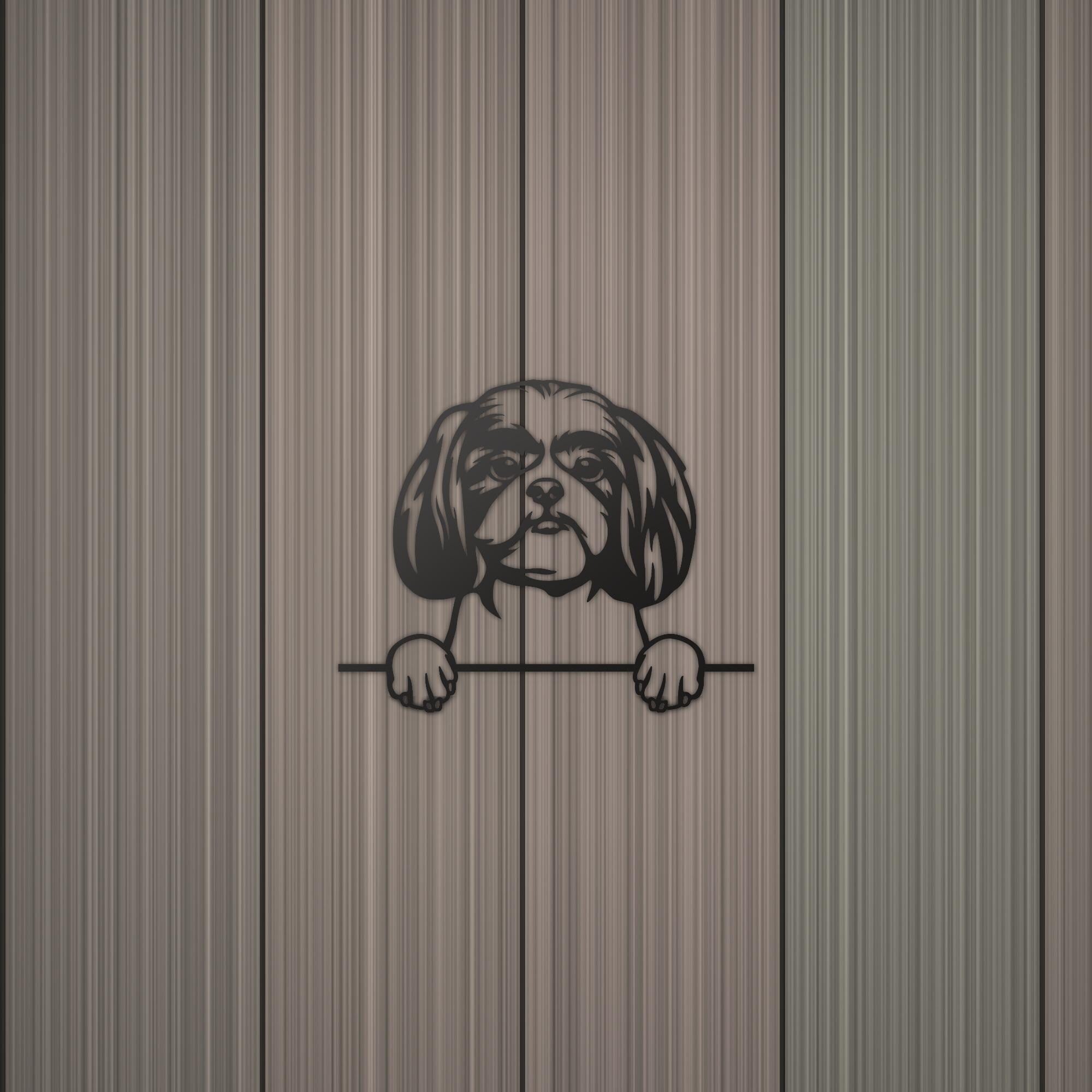 Shih Tzu Dog Lover Gift Metal Dog Sign — detail view