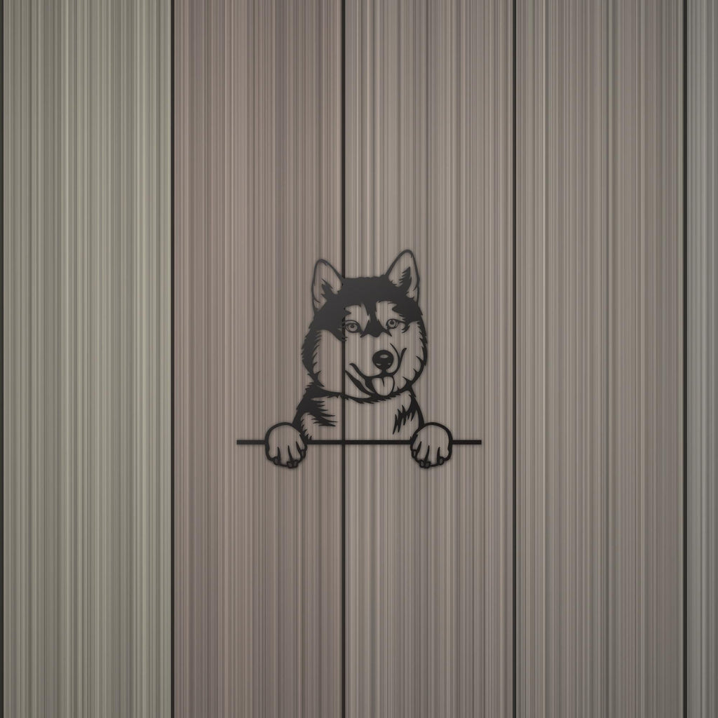 Siberian Husky Dog Lover Gift Metal Dog Sign — detail view