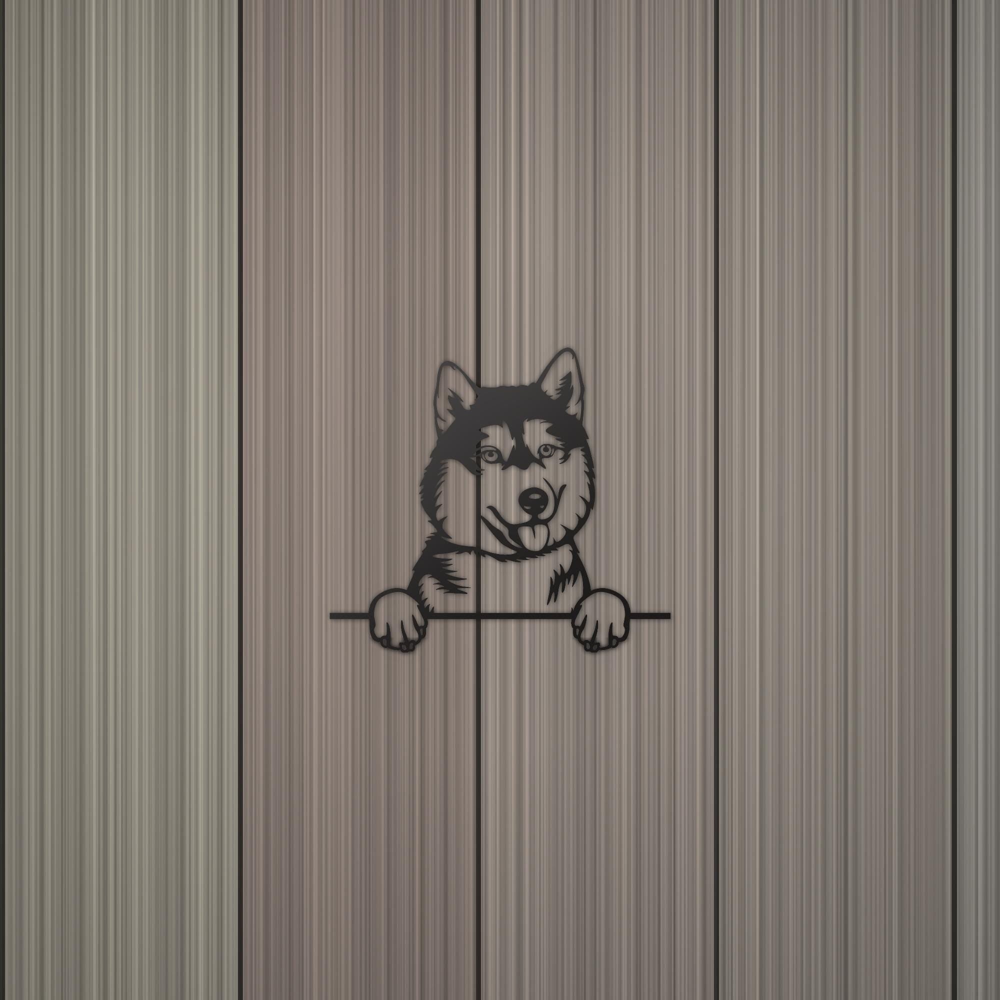 Siberian Husky Dog Lover Gift Metal Dog Sign — detail view