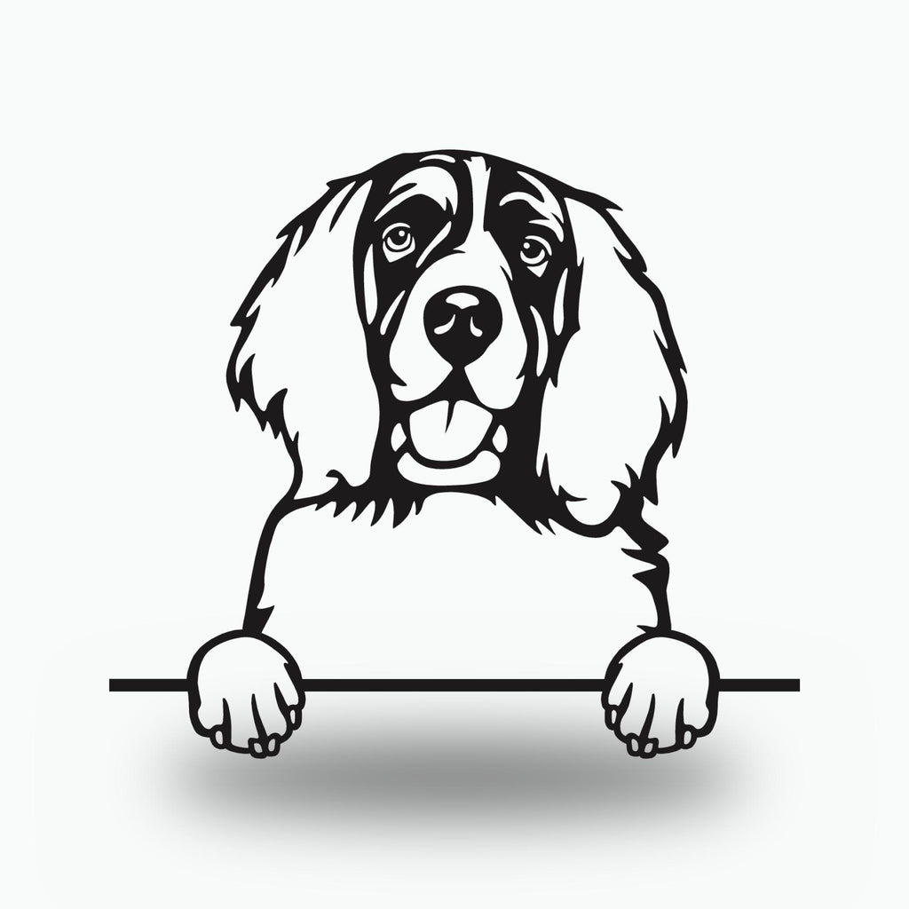 English Springer Spaniel Dog Lover Gift Metal Dog Sign — front view on white background