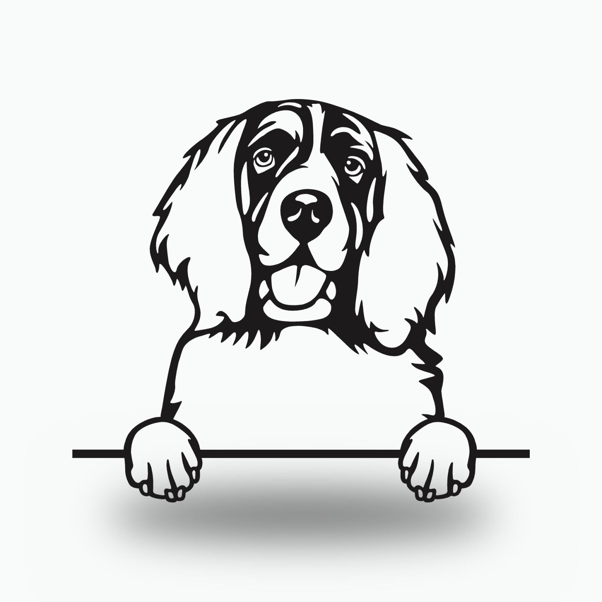 English Springer Spaniel Dog Lover Gift Metal Dog Sign — front view on white background
