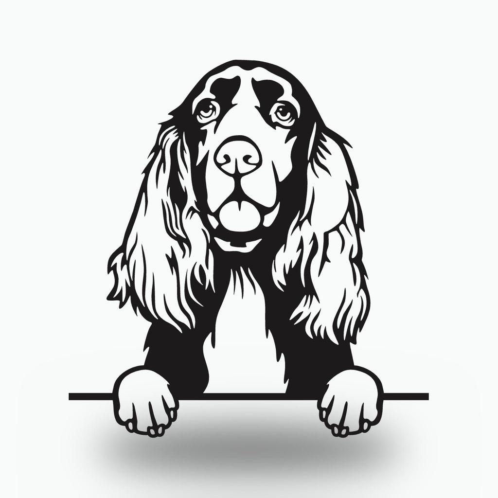 Field Spaniel Dog Lover Gift Metal Dog Sign — front view on white background
