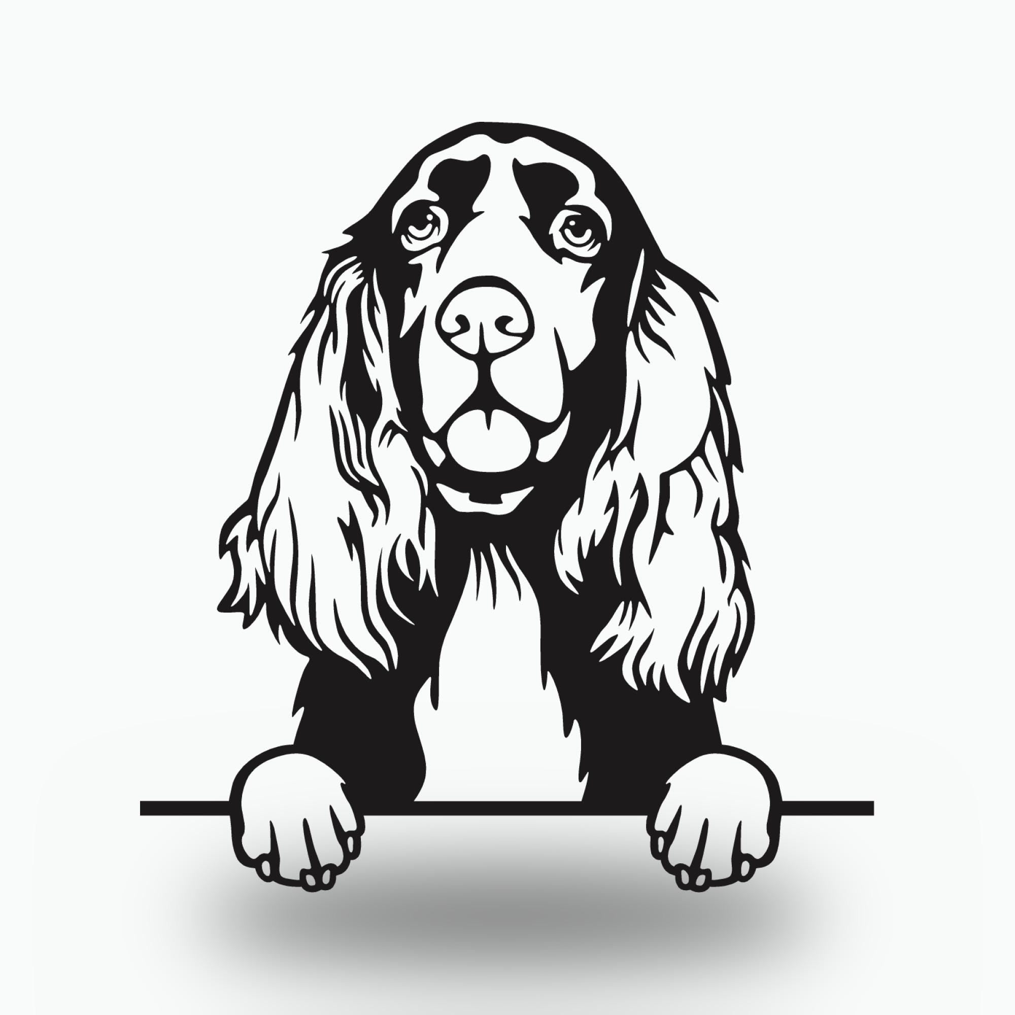 Field Spaniel Dog Lover Gift Metal Dog Sign — front view on white background