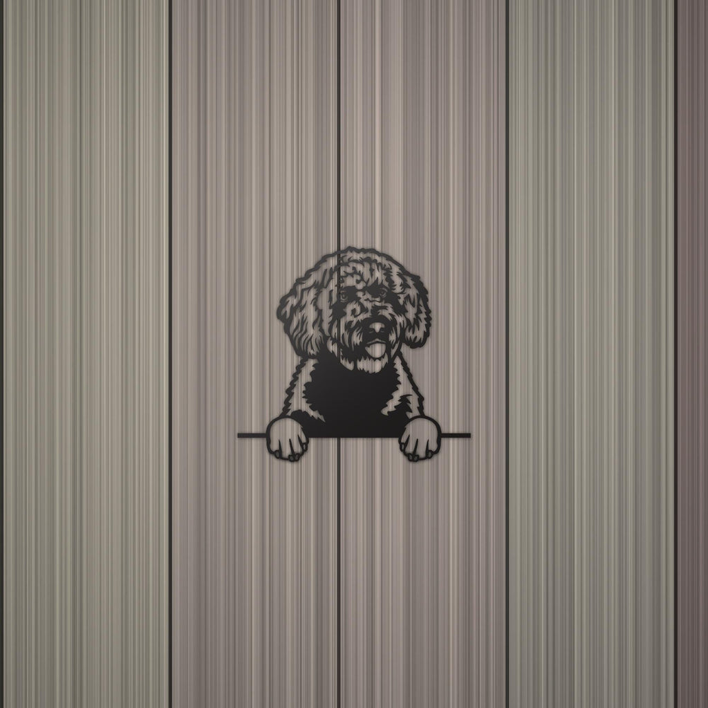 Spanish Water Dog Lover Gift Metal Dog Sign — detail view
