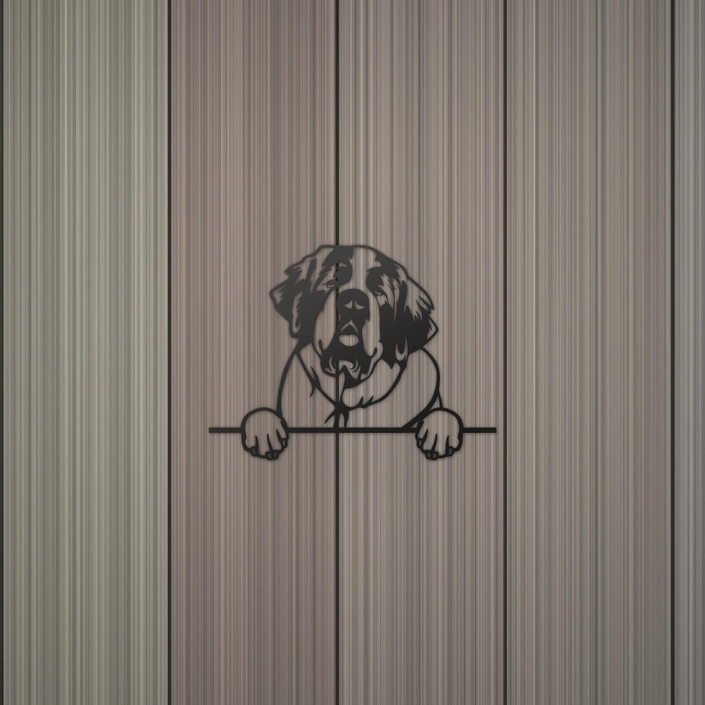 St. Bernard Dog Lover Gift Metal Dog Sign — detail view