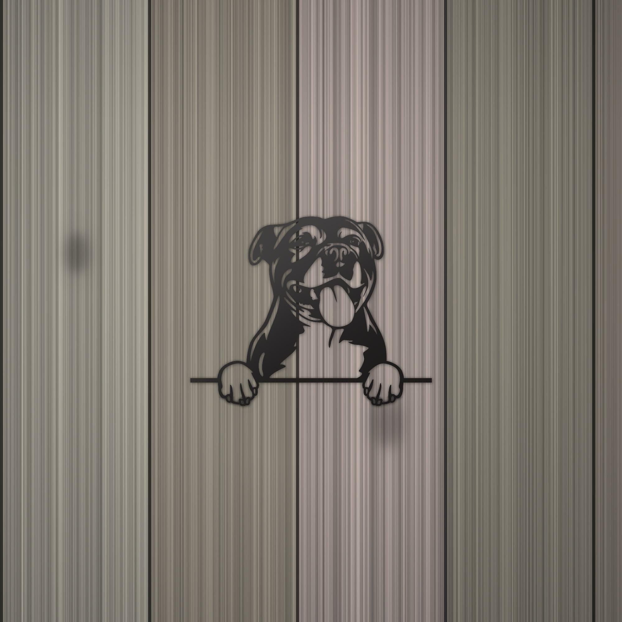 Staffordshire Bull Terrier Dog Lover Gift Metal Dog Sign — detail view
