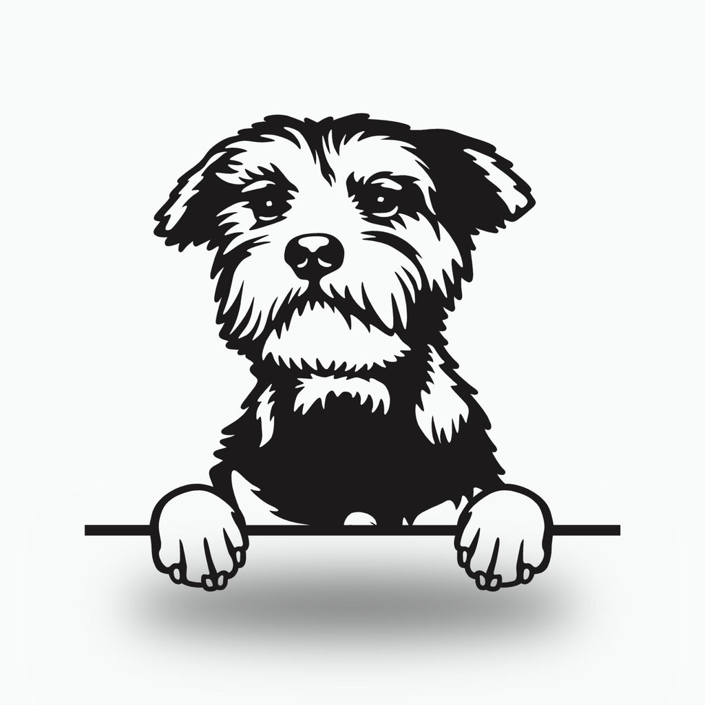 Standard Schnauzer Dog Lover Gift Metal Dog Sign — front view on white background