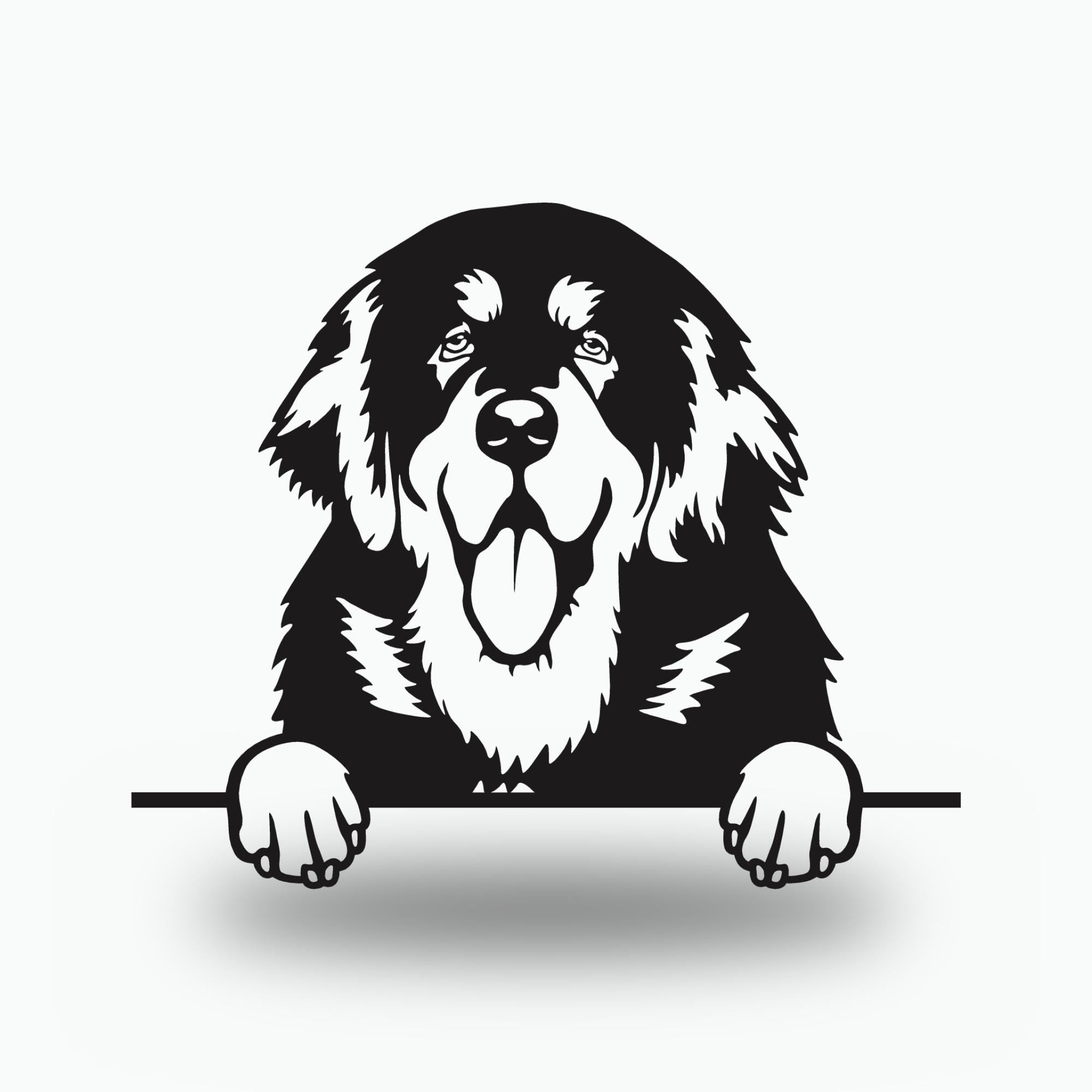 Tibetan Mastiff Dog Lover Gift Metal Dog Sign — front view on white background
