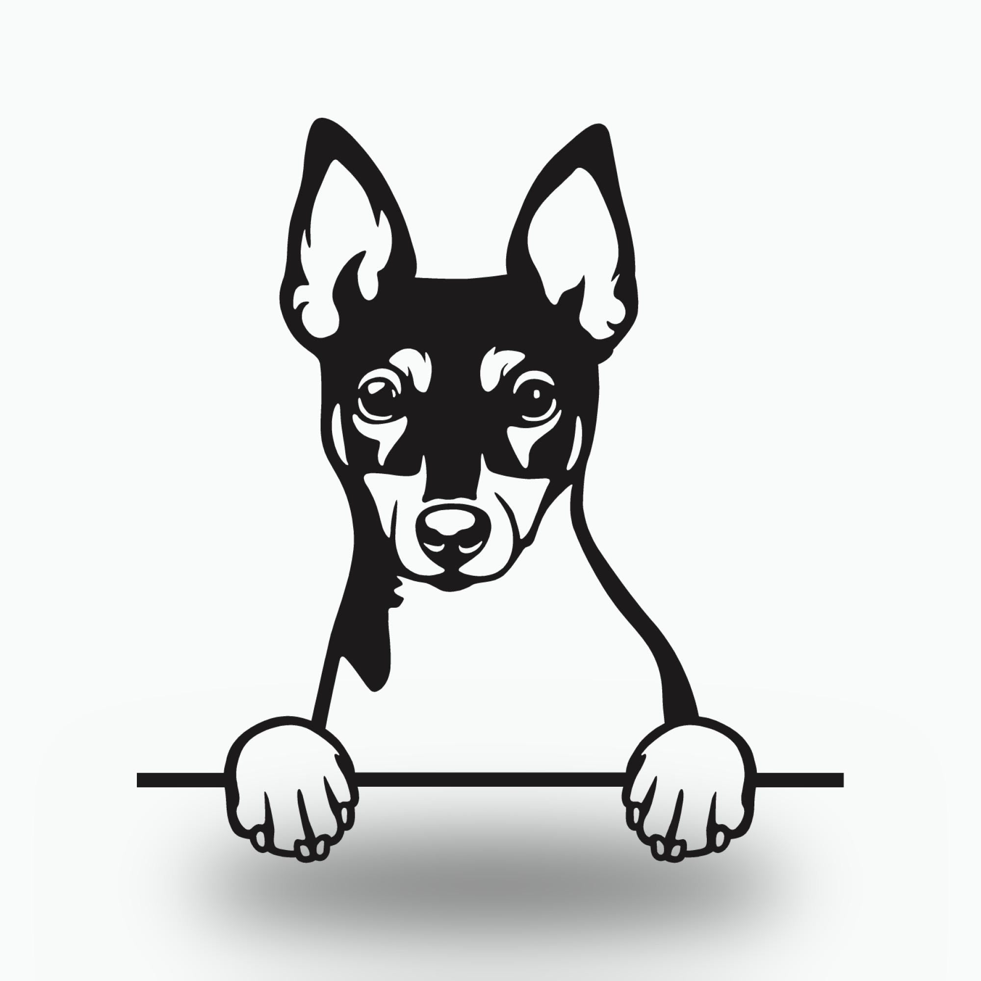 Toy Fox Terrier Dog Lover Gift Metal Dog Sign — front view on white background