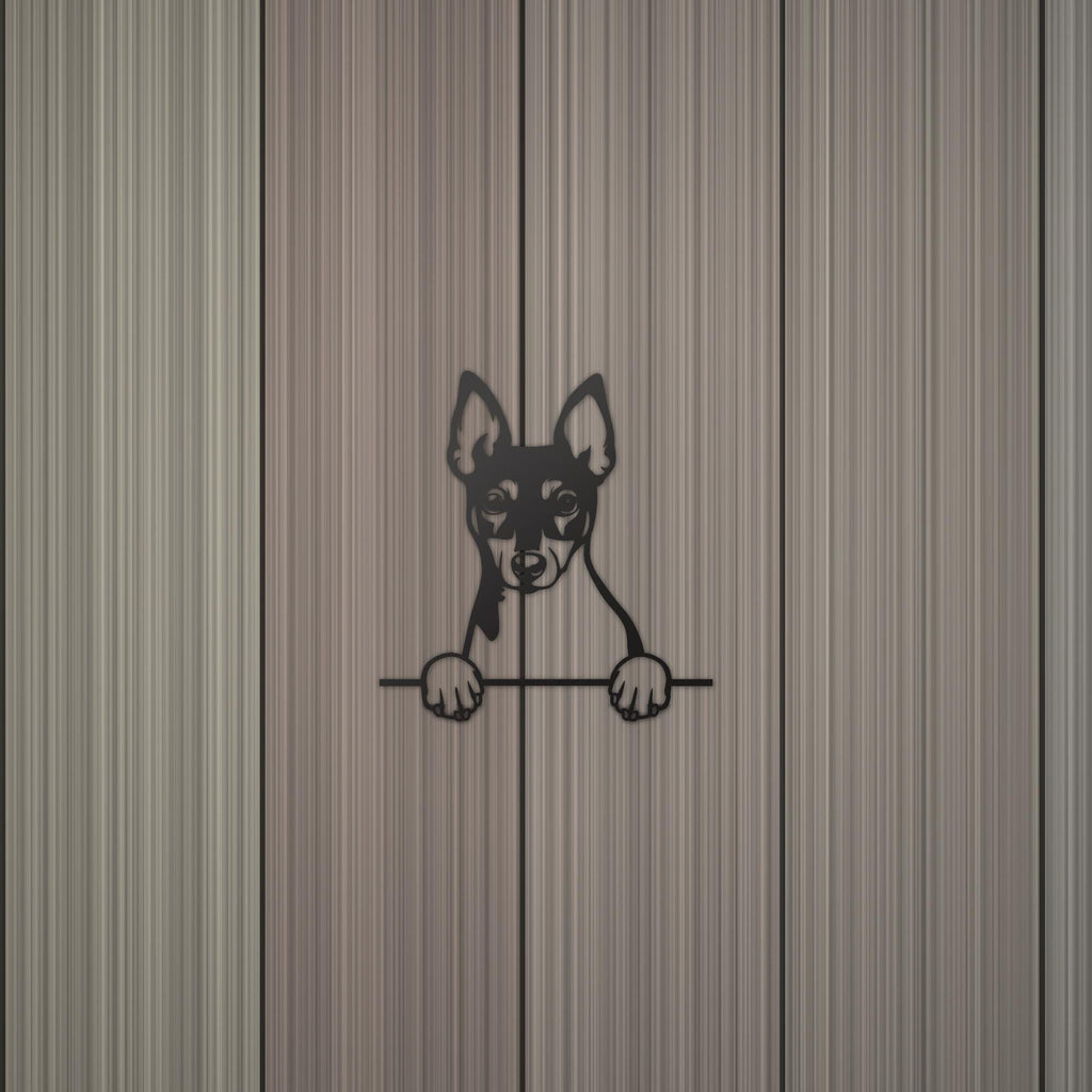 Toy Fox Terrier Dog Lover Gift Metal Dog Sign — detail view