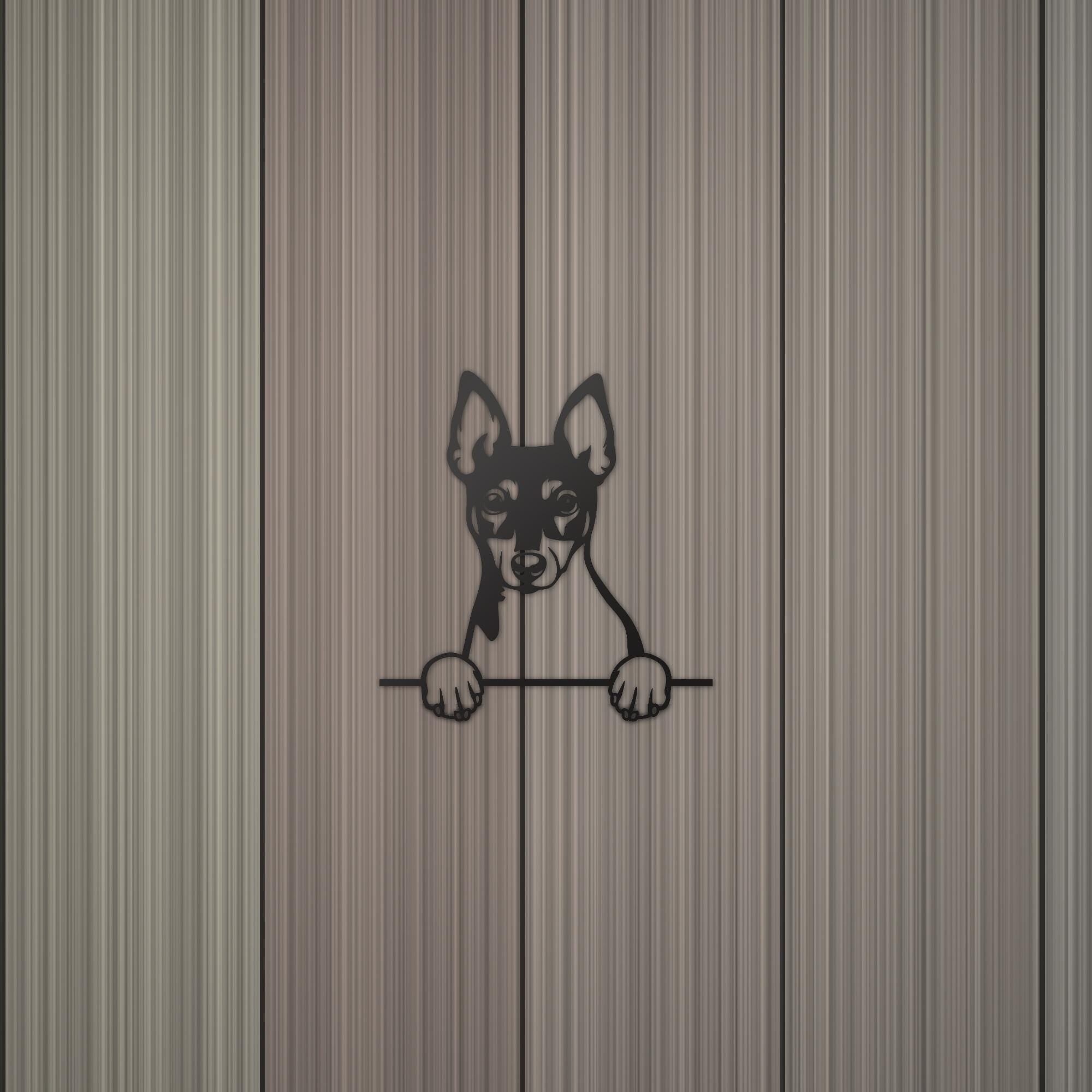 Toy Fox Terrier Dog Lover Gift Metal Dog Sign — detail view