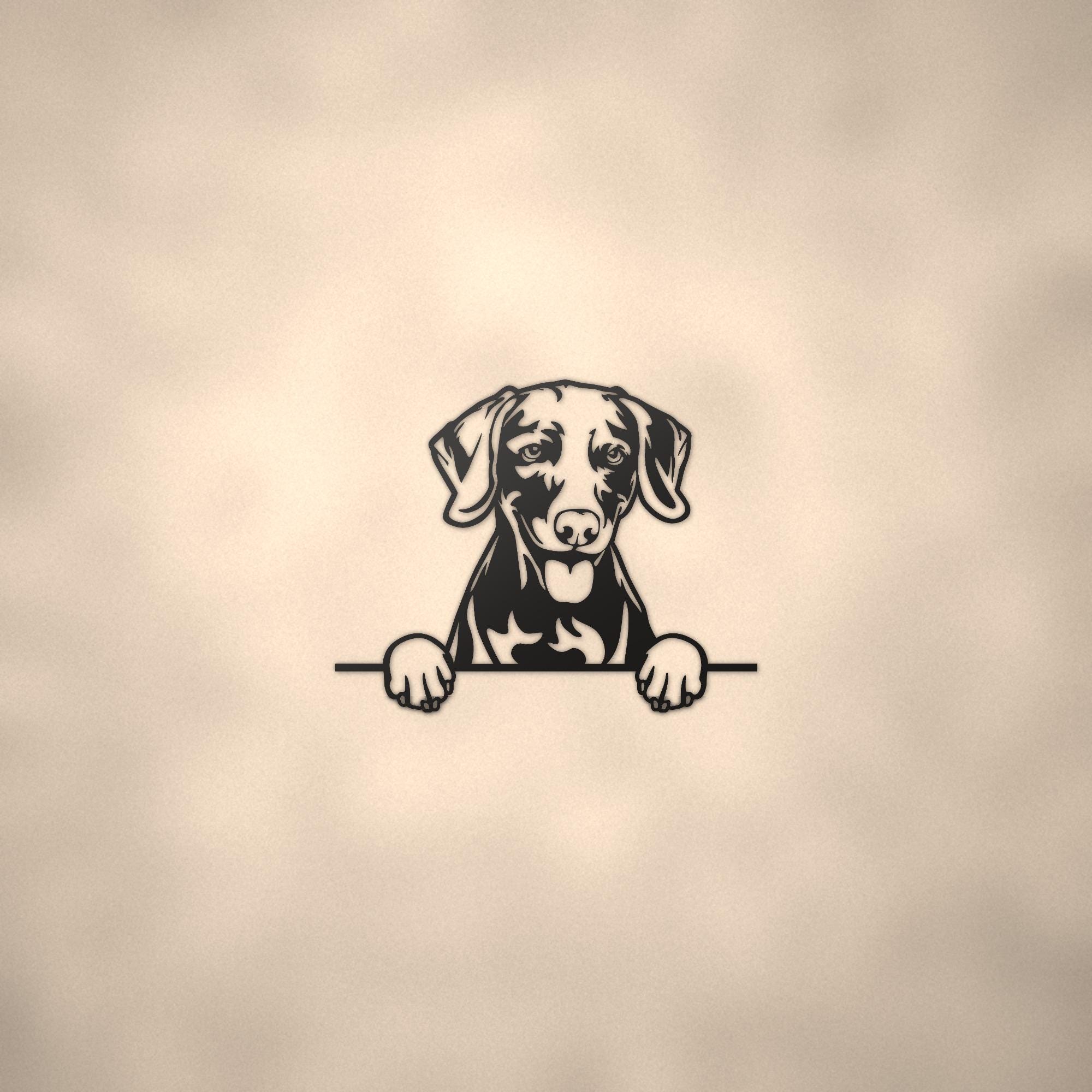 Weimaraner Dog Lover Gift Metal Dog Sign — lifestyle setting