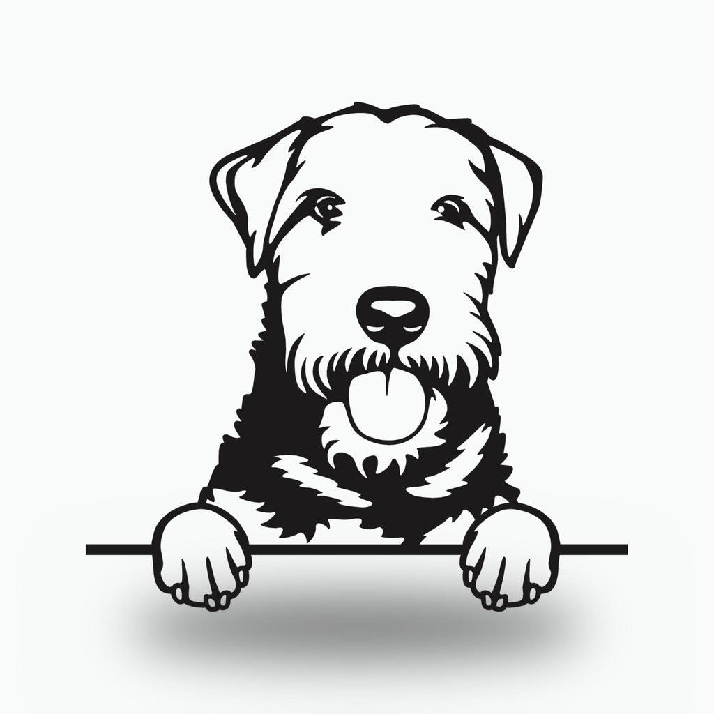 Welsh Terrier Dog Lover Gift Metal Dog Sign — front view on white background