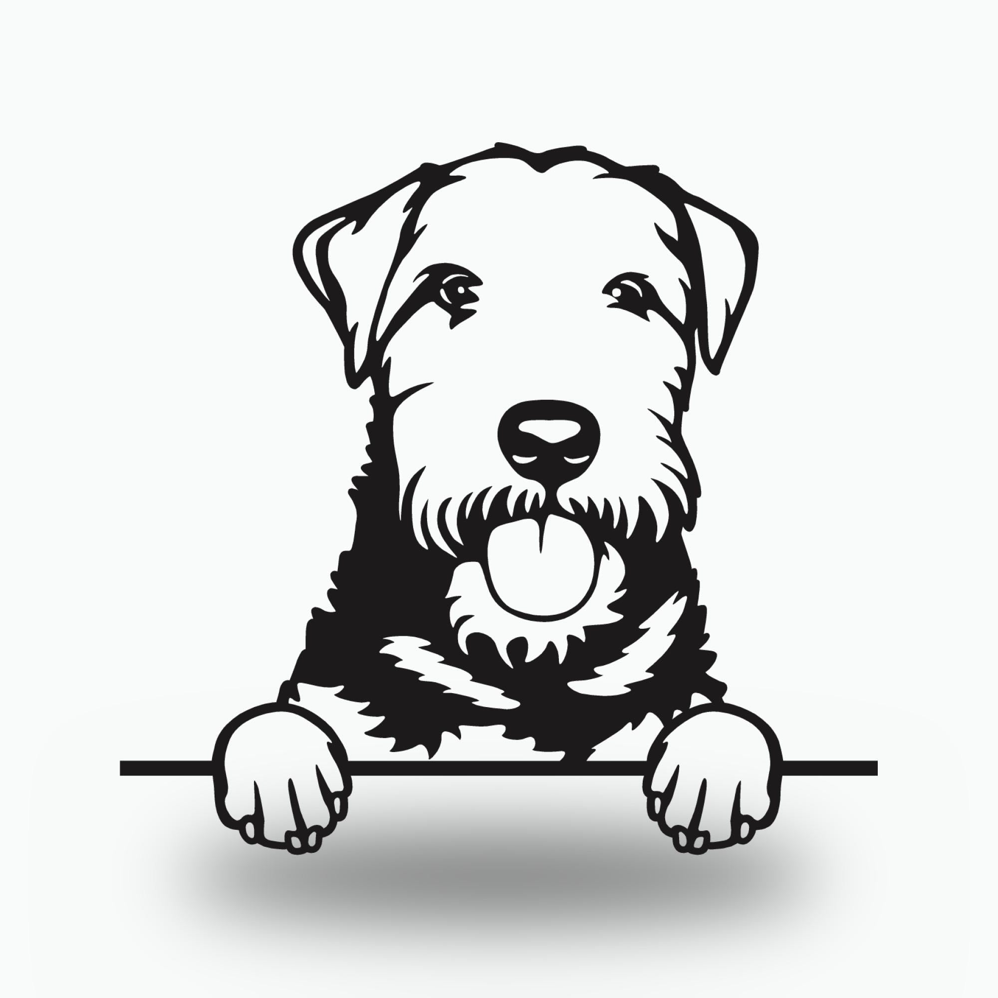 Welsh Terrier Dog Lover Gift Metal Dog Sign — front view on white background