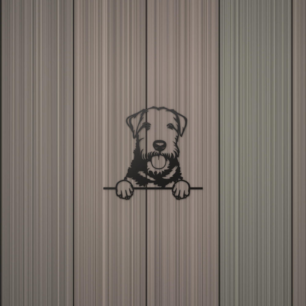 Welsh Terrier Dog Lover Gift Metal Dog Sign — detail view