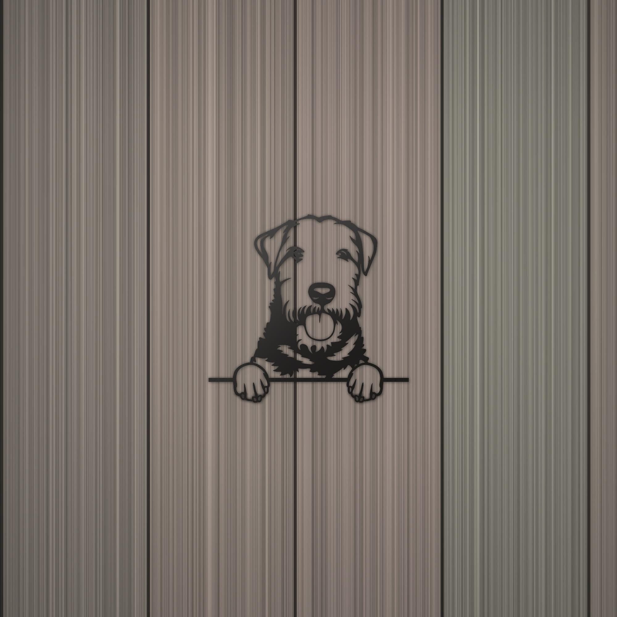 Welsh Terrier Dog Lover Gift Metal Dog Sign — detail view