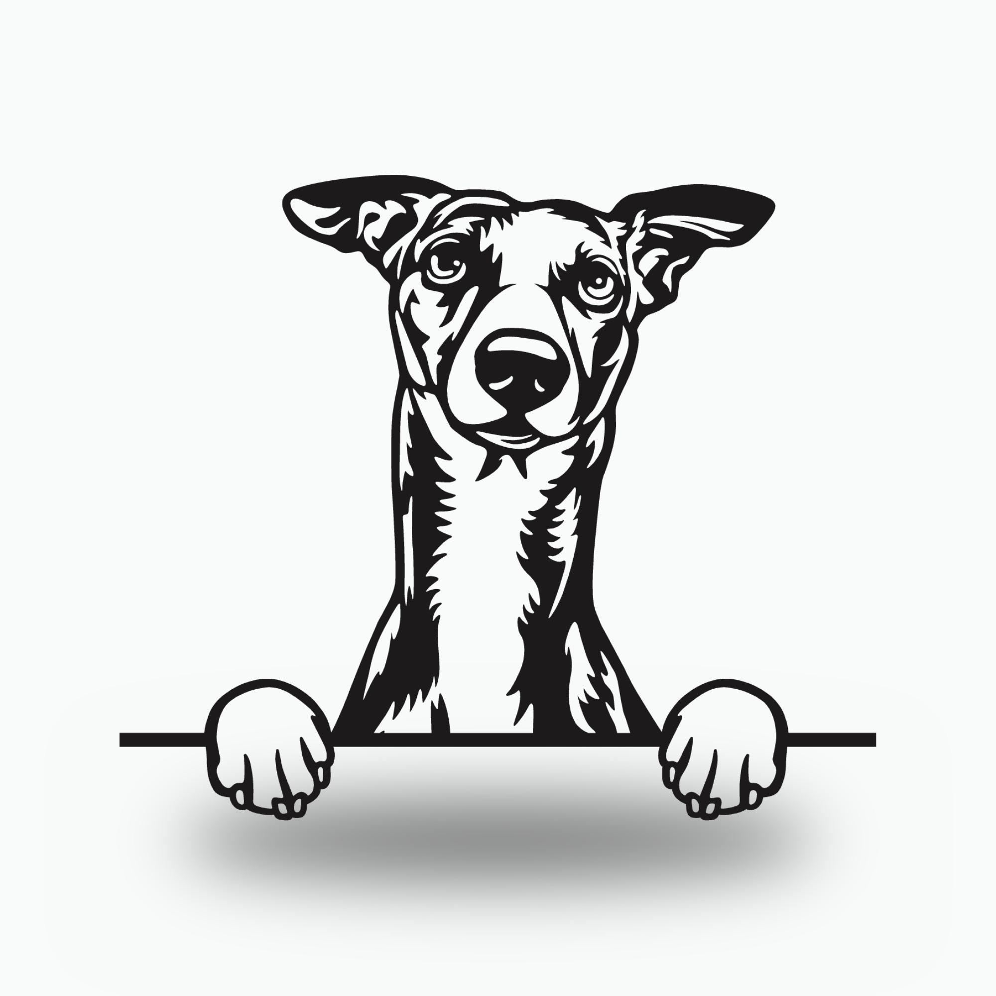 Whippet Dog Lover Gift Metal Dog Sign — front view on white background