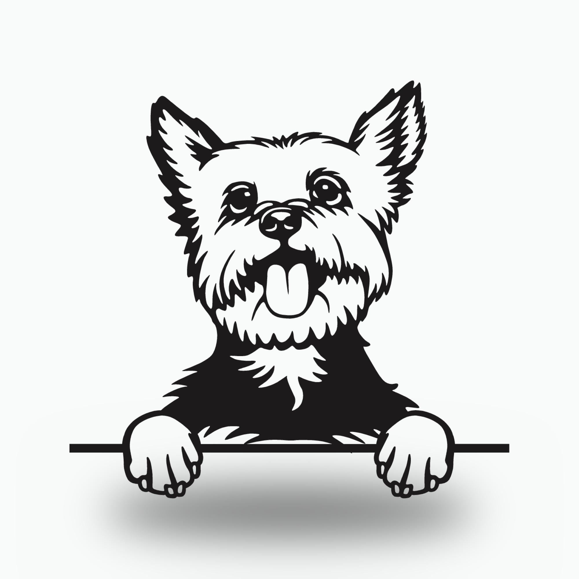 Yorkie Dog Lover Gift Metal Dog Sign — front view on white background