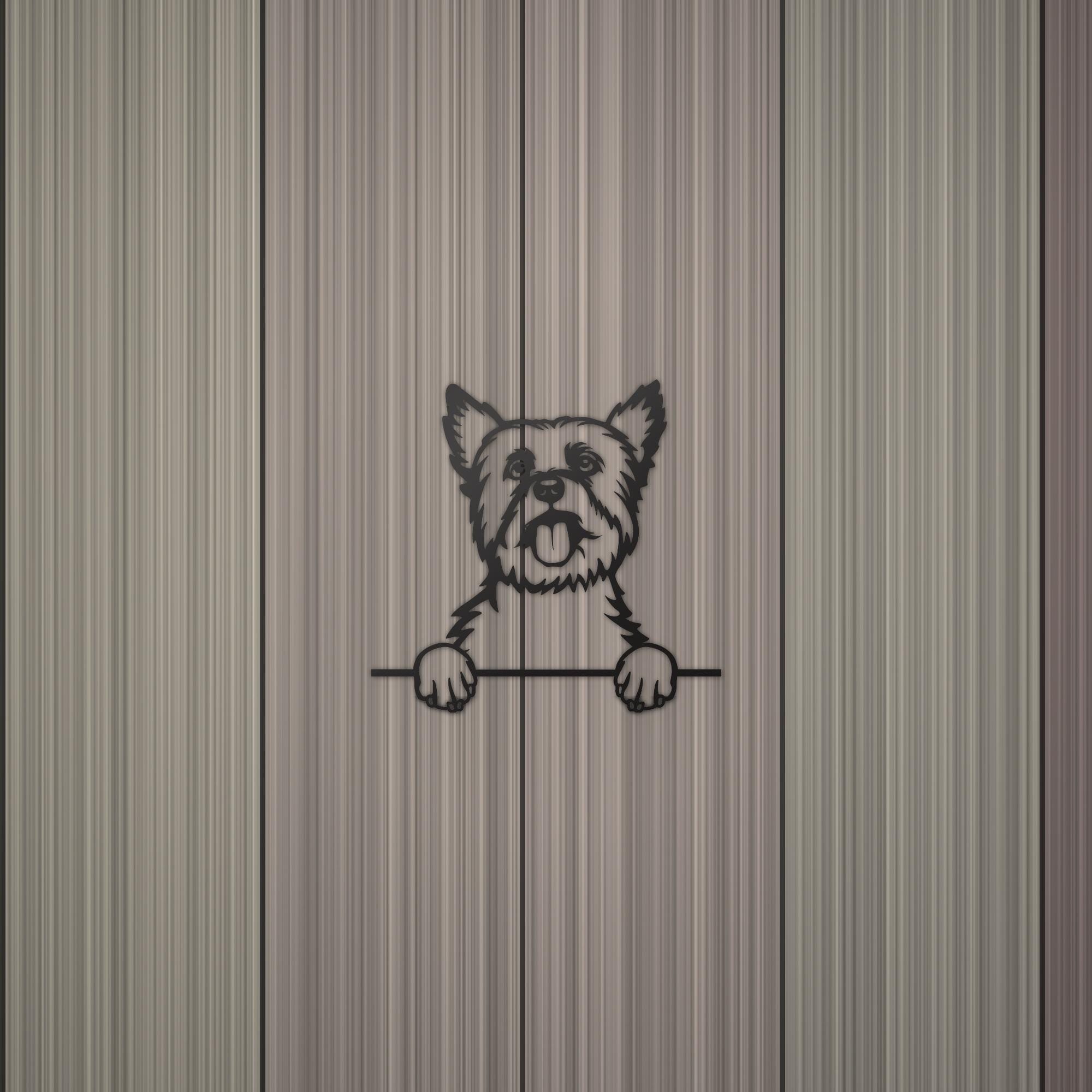 Yorkshire Terrier Dog Lover Gift Metal Dog Sign — detail view