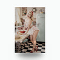 Retro Kitchen Baker Aluminum Sign — front view on white background