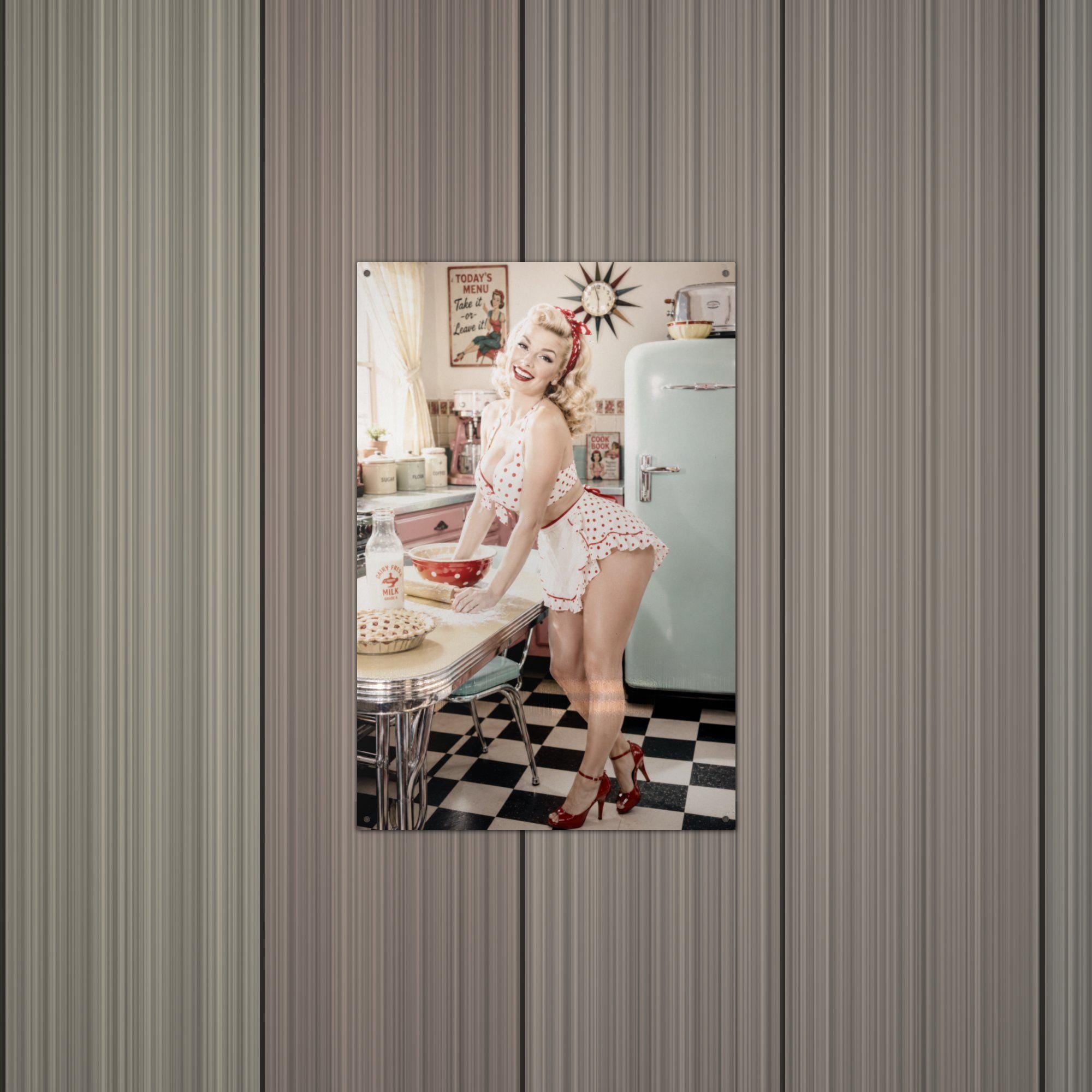 Retro Kitchen Baker Aluminum Sign — alternate angle