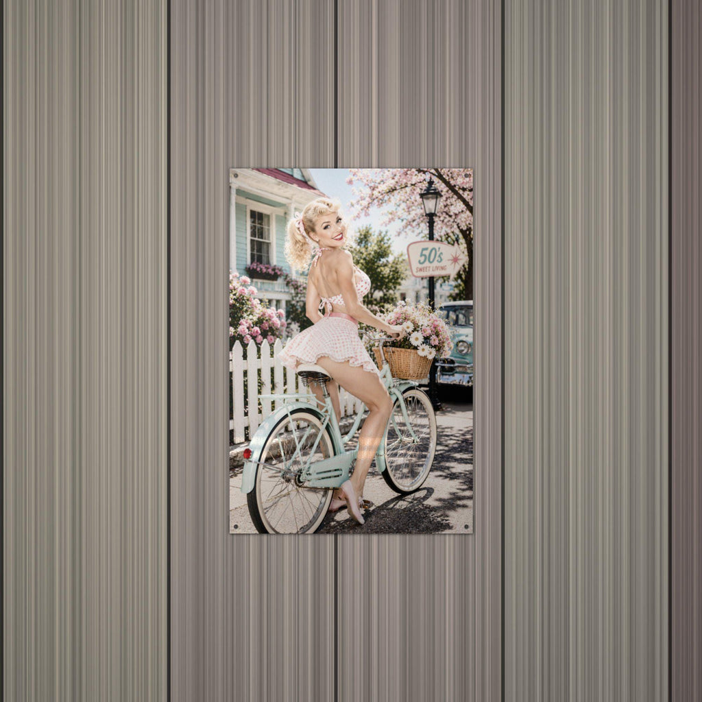 Spring Bicycle Ride Aluminum Sign — alternate angle