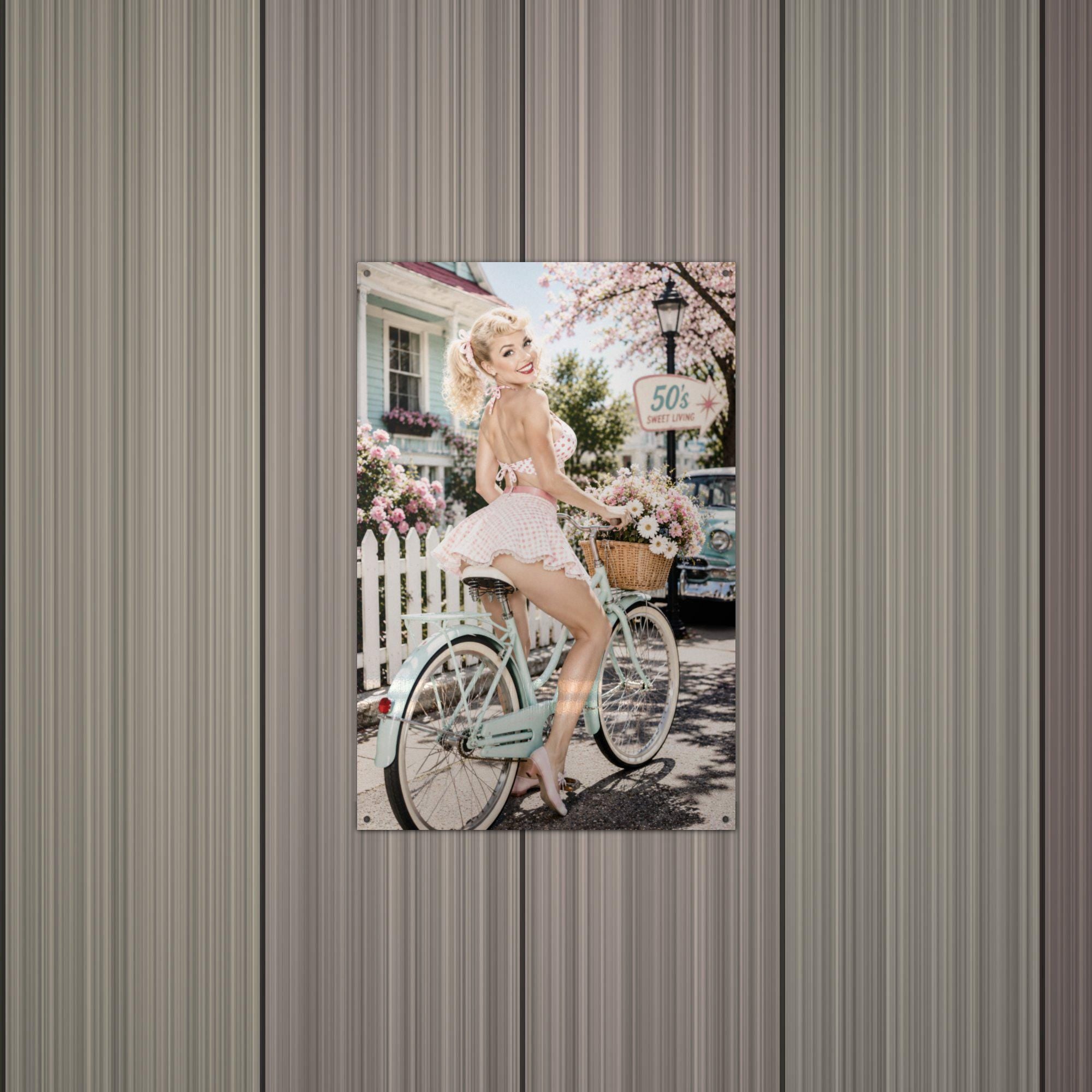 Spring Bicycle Ride Aluminum Sign — alternate angle