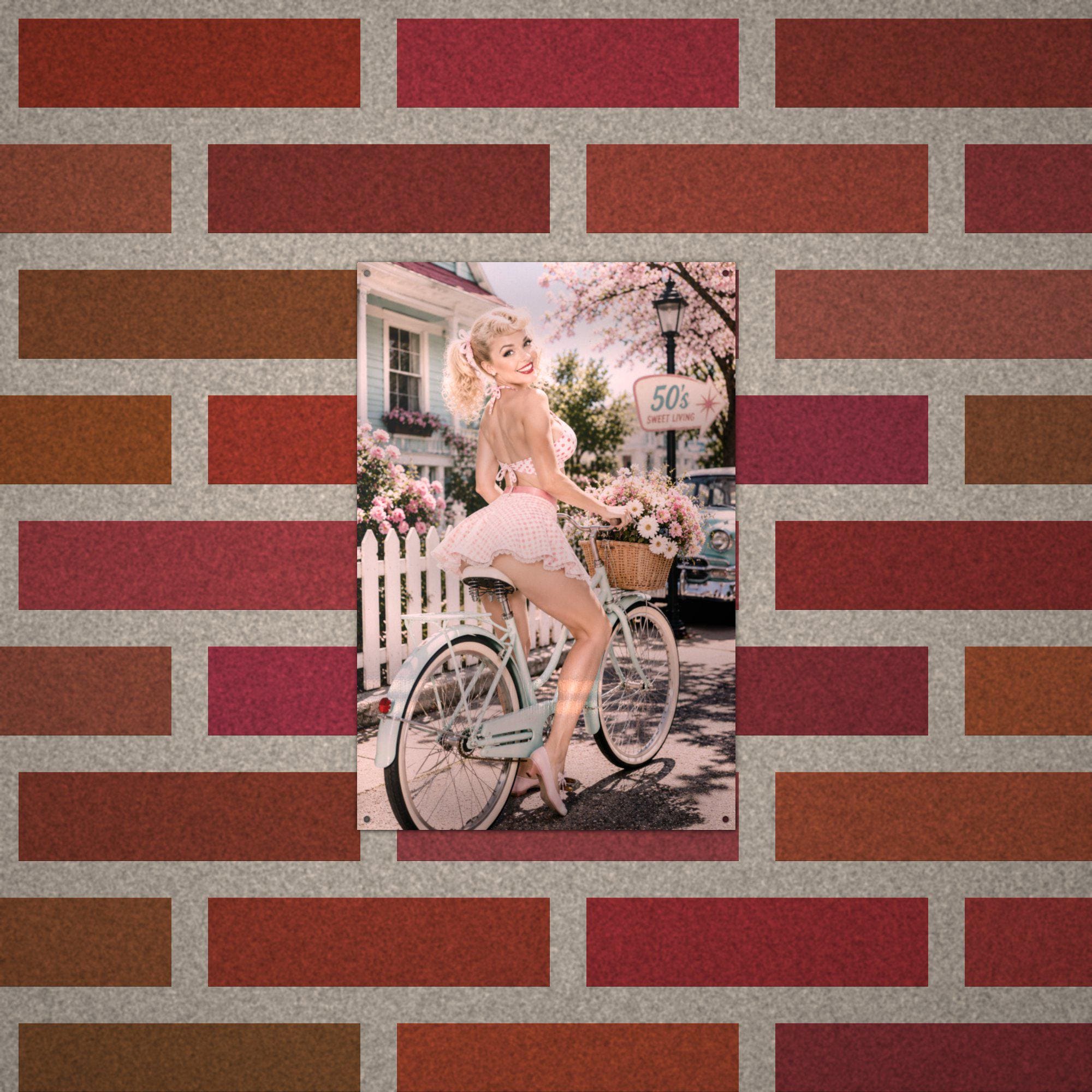 Spring Bicycle Ride Aluminum Sign — alternate angle