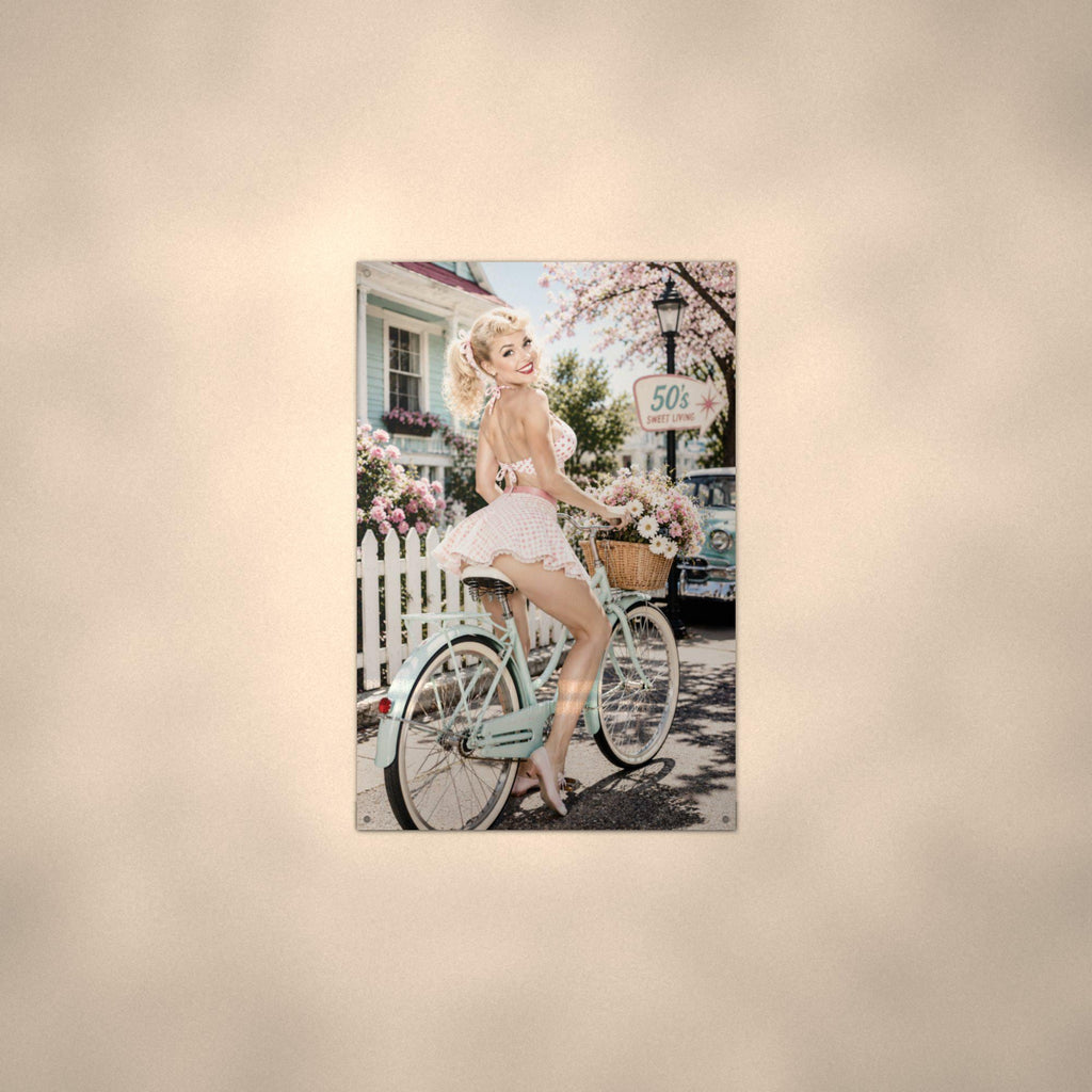Spring Bicycle Ride Aluminum Sign — alternate angle