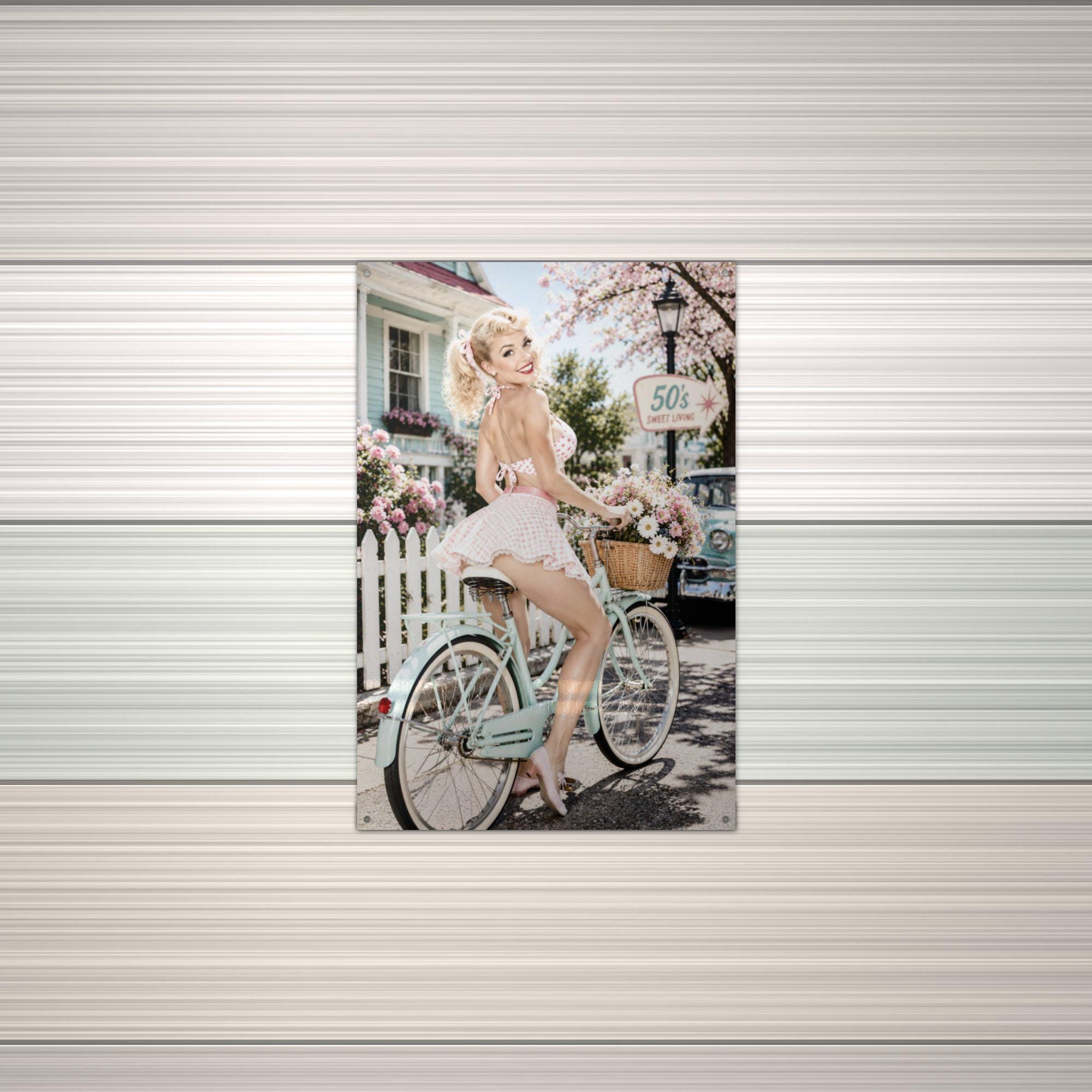 Spring Bicycle Ride Aluminum Sign — alternate angle