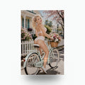 Picket Fence Bicycle Aluminum Sign — front view on white background