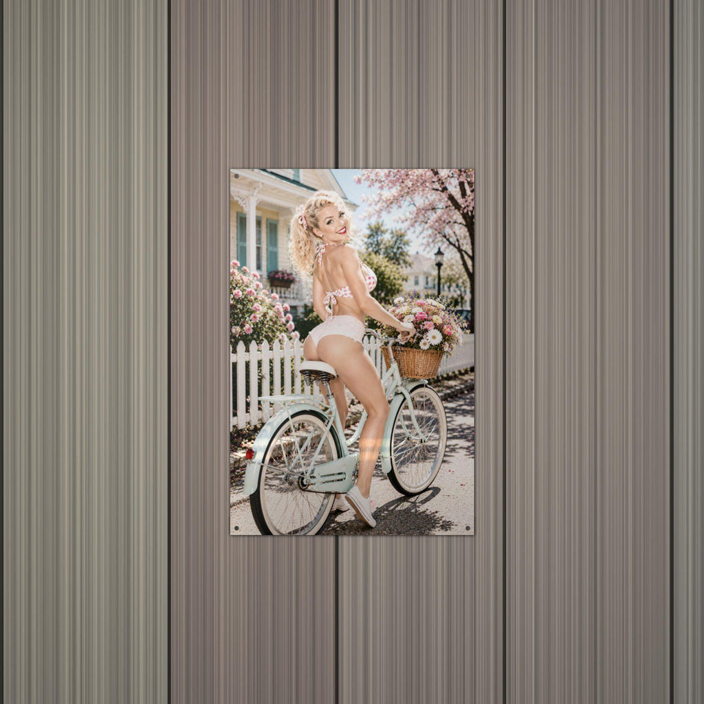 Picket Fence Bicycle Aluminum Sign — alternate angle
