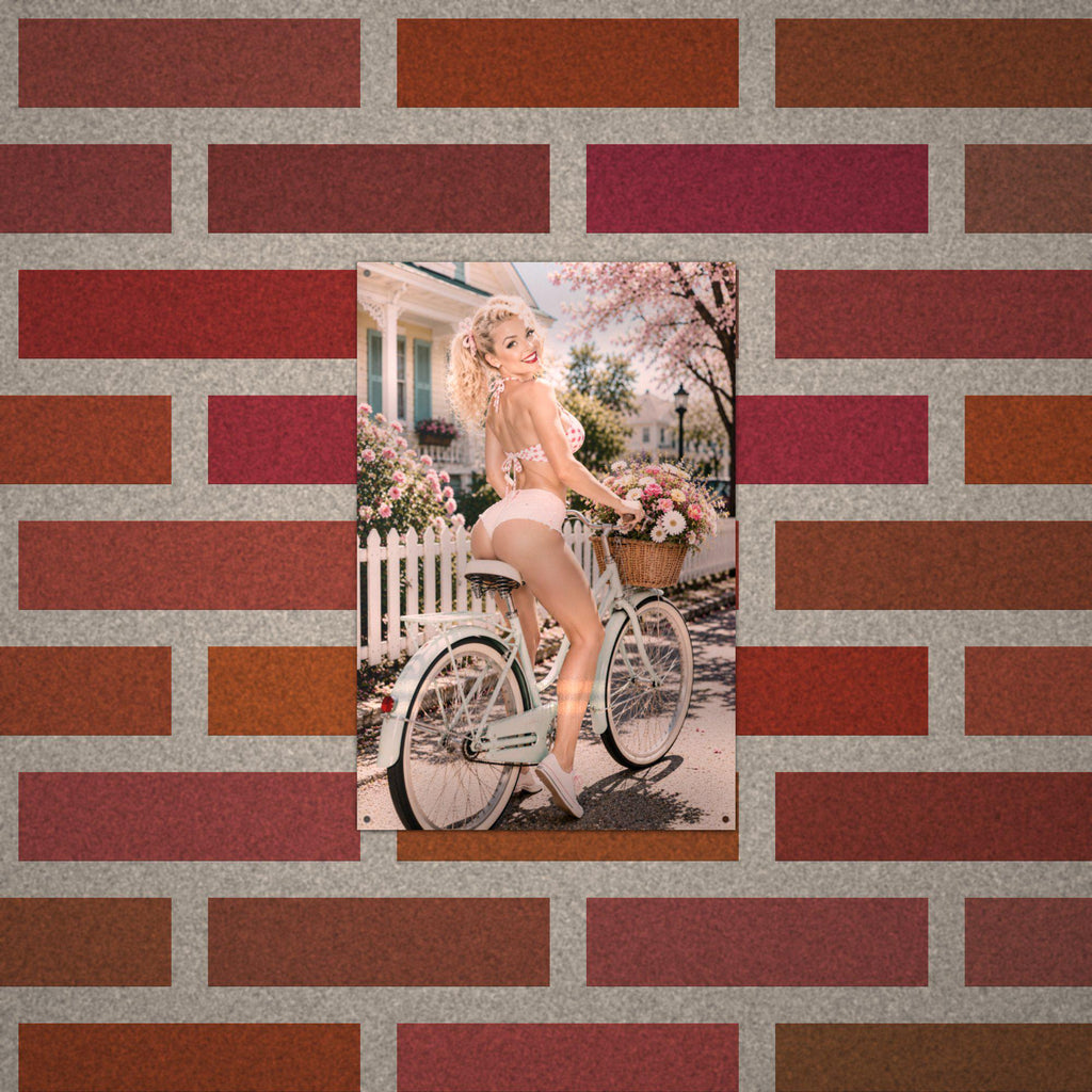 Picket Fence Bicycle Aluminum Sign — alternate angle
