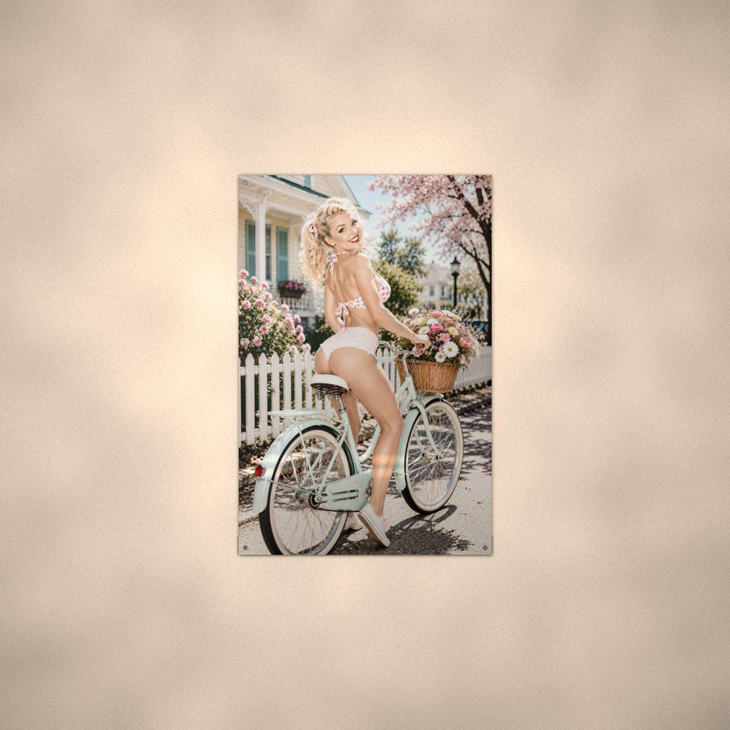 Picket Fence Bicycle Aluminum Sign — alternate angle