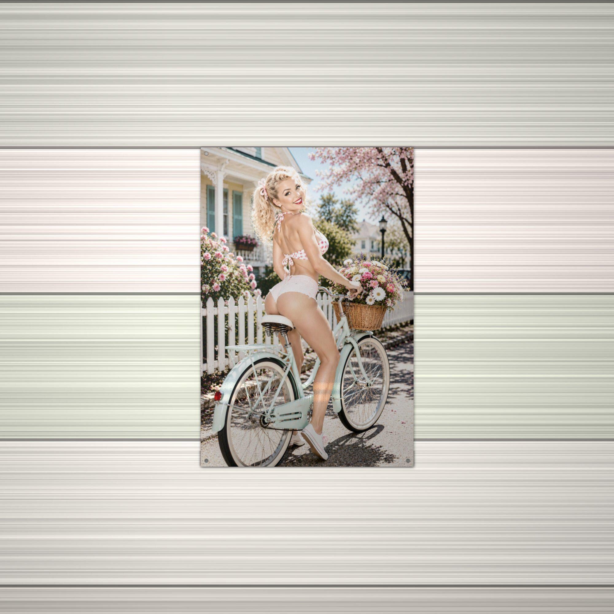 Picket Fence Bicycle Aluminum Sign — alternate angle